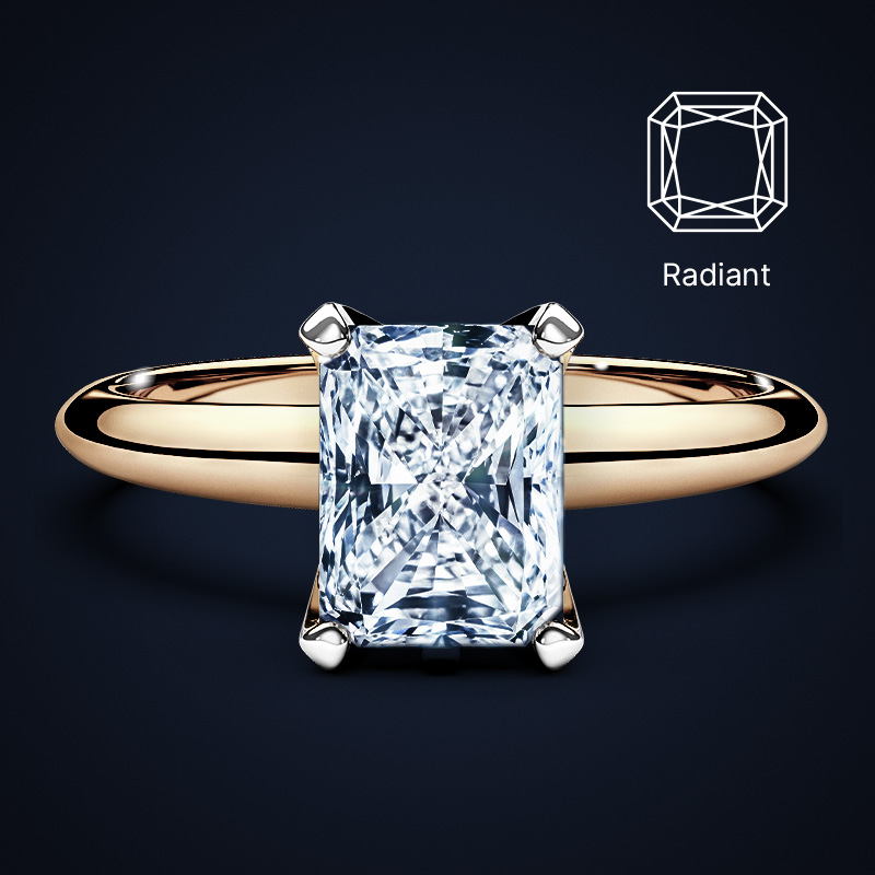 Unique radiant engagement rings