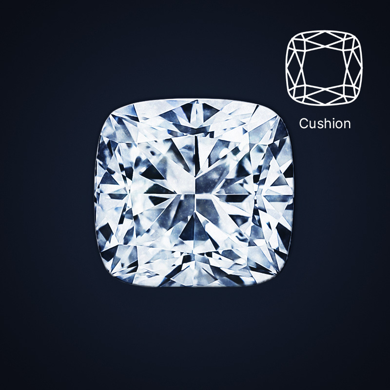 Cushion-cut diamonds