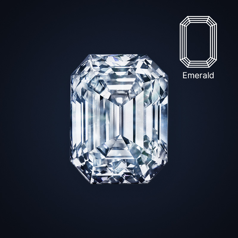 Emerald-cut diamonds