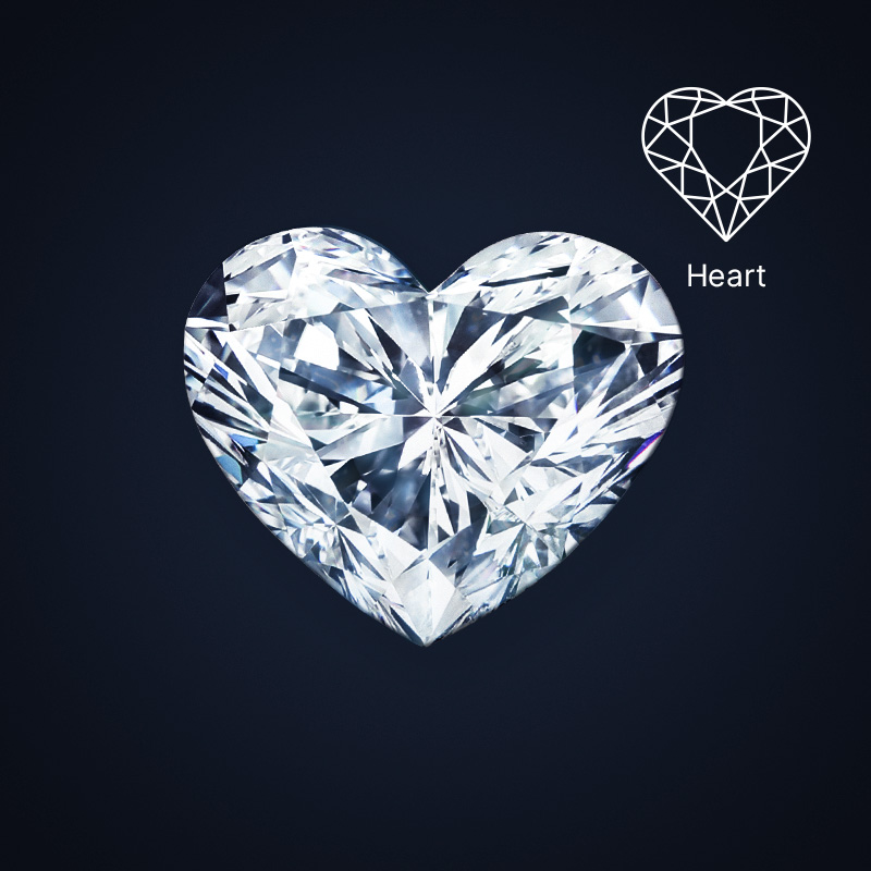 Heart-cut diamonds