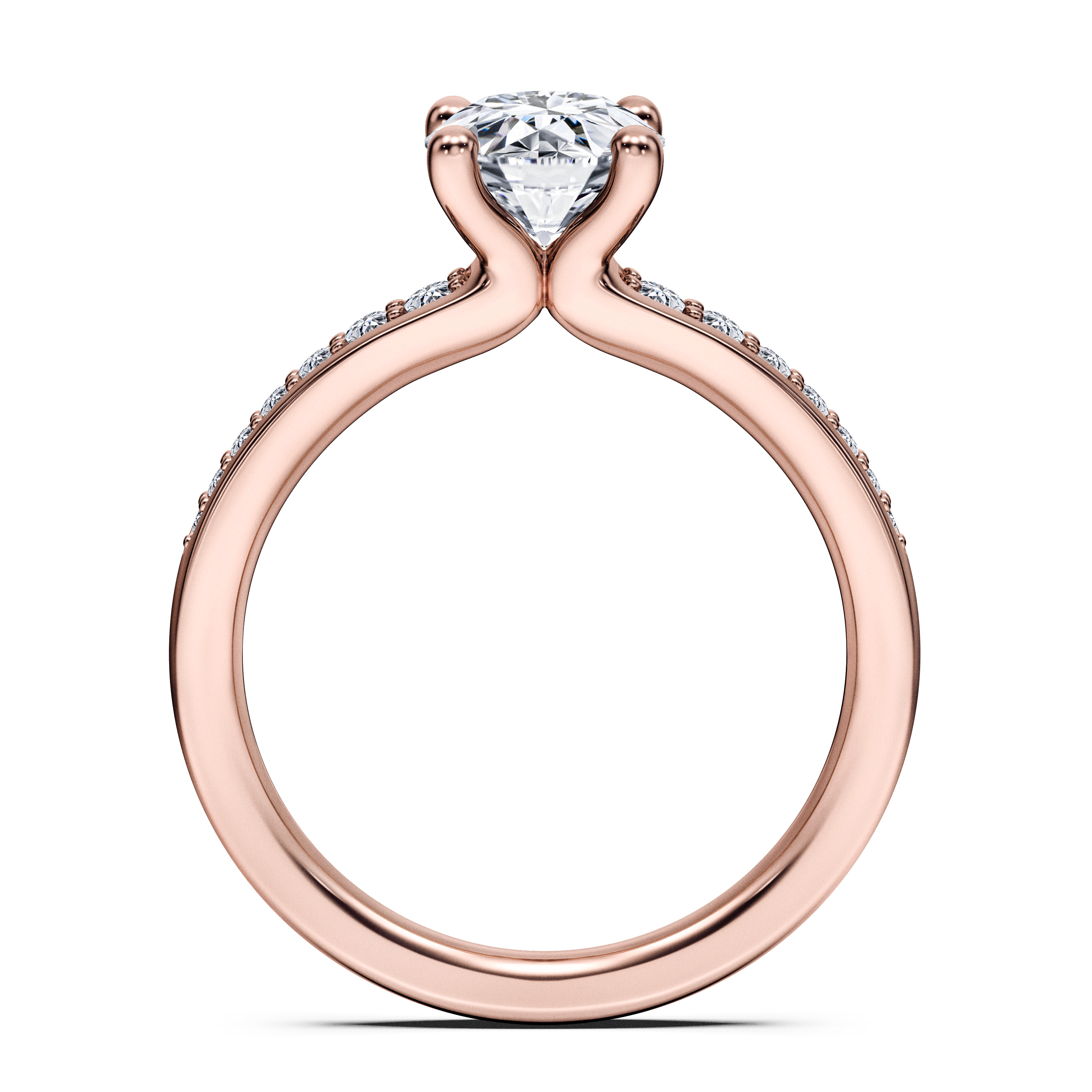 Spark Side Stones Diamond Engagement Ring in 18ct Rose Gold with Round Centre Stone Alternate shot 4