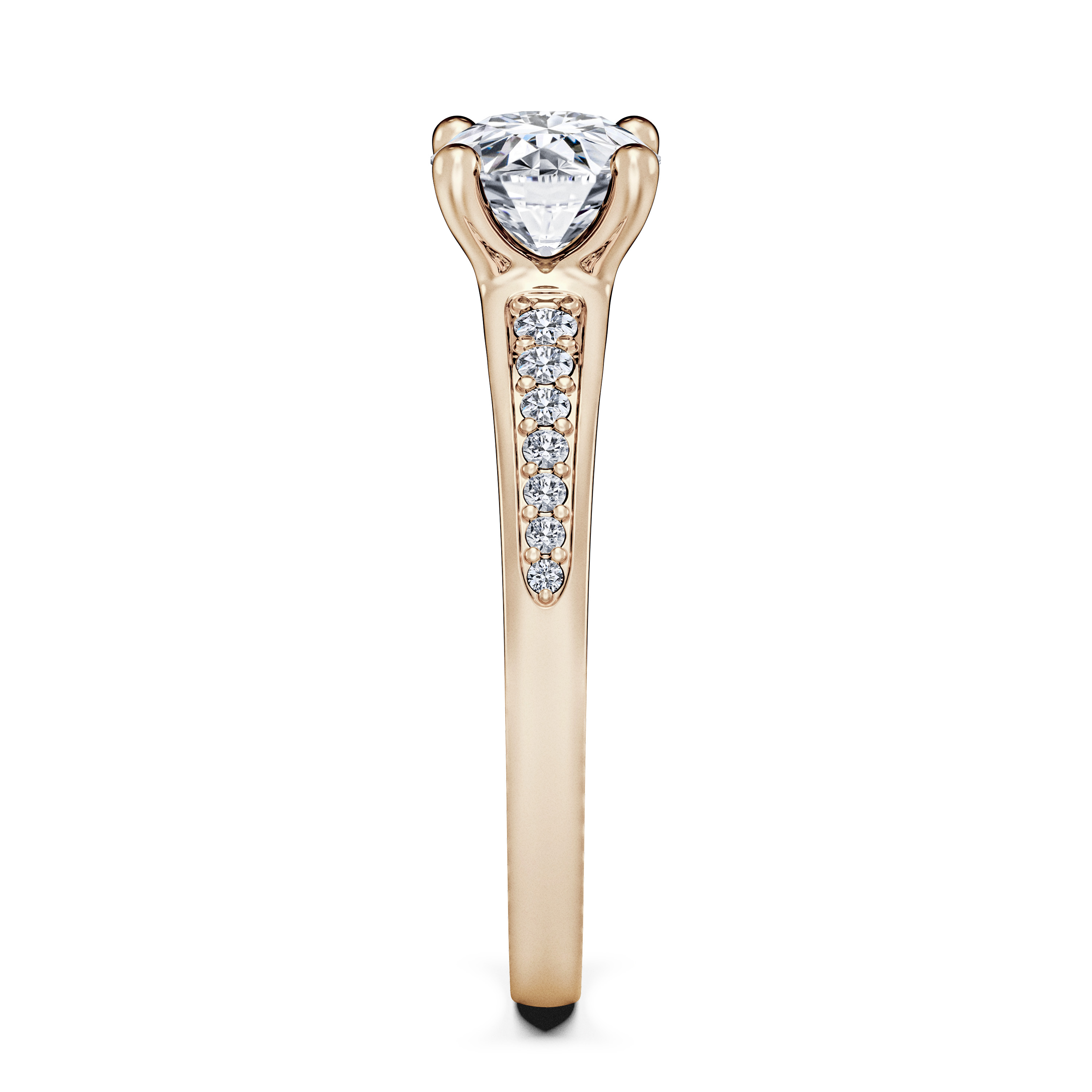 Spark Side Stones Diamond Engagement Ring in 18ct Yellow Gold with Round Centre Stone Alternate shot 3