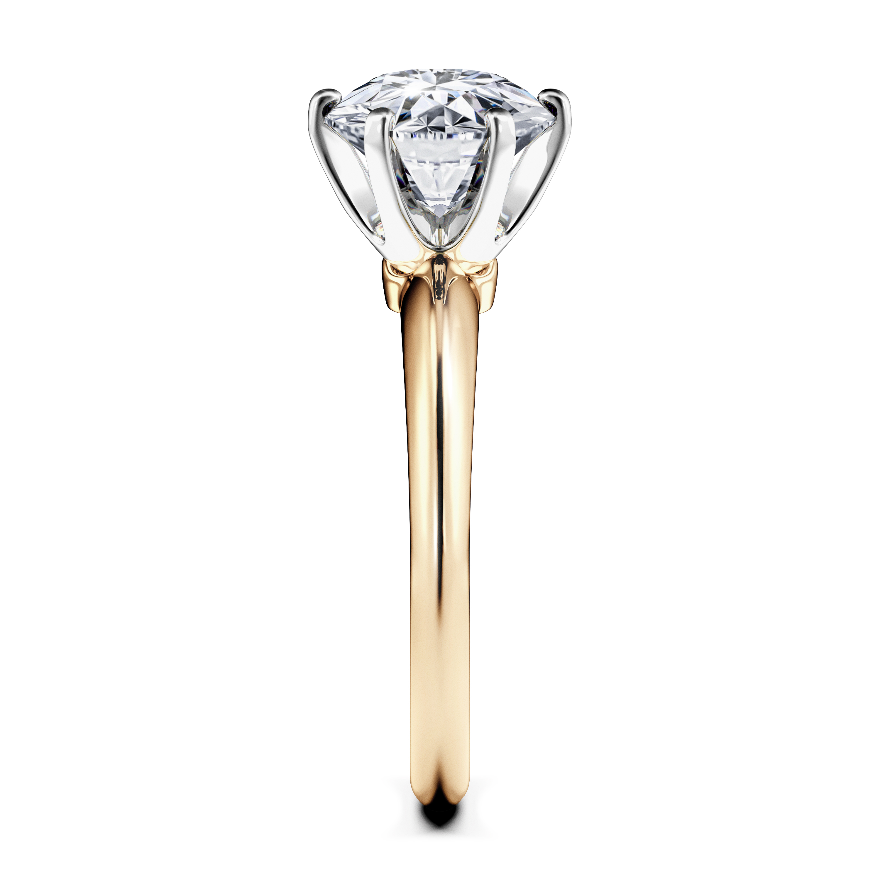 The Moon Ocean Solitaire Diamond Engagement Ring in 18ct Yellow Gold with Round Centre Stone Alternate shot 3