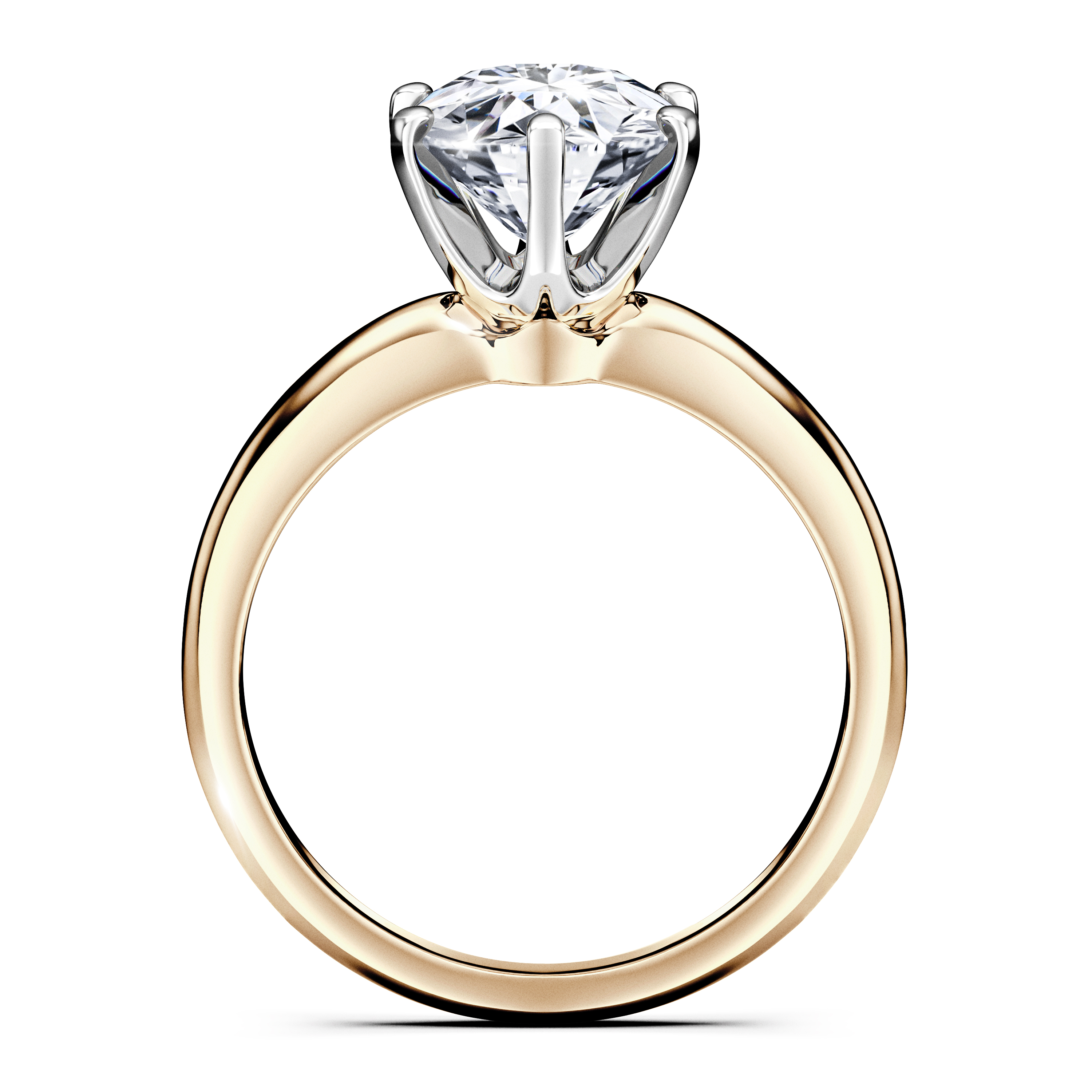 The Moon Ocean Solitaire Diamond Engagement Ring in 18ct Yellow Gold with Round Centre Stone Alternate shot 4