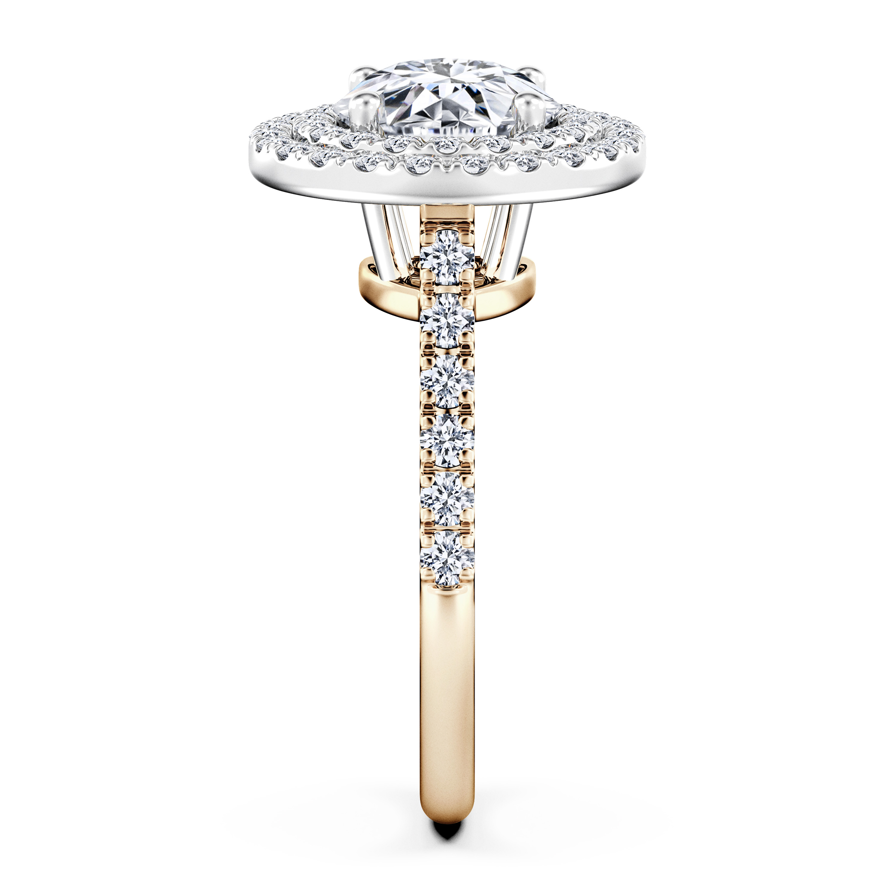 Celestial Halo Diamond Engagement Ring in 18ct Yellow Gold with Round Centre Stone Alternate shot 3
