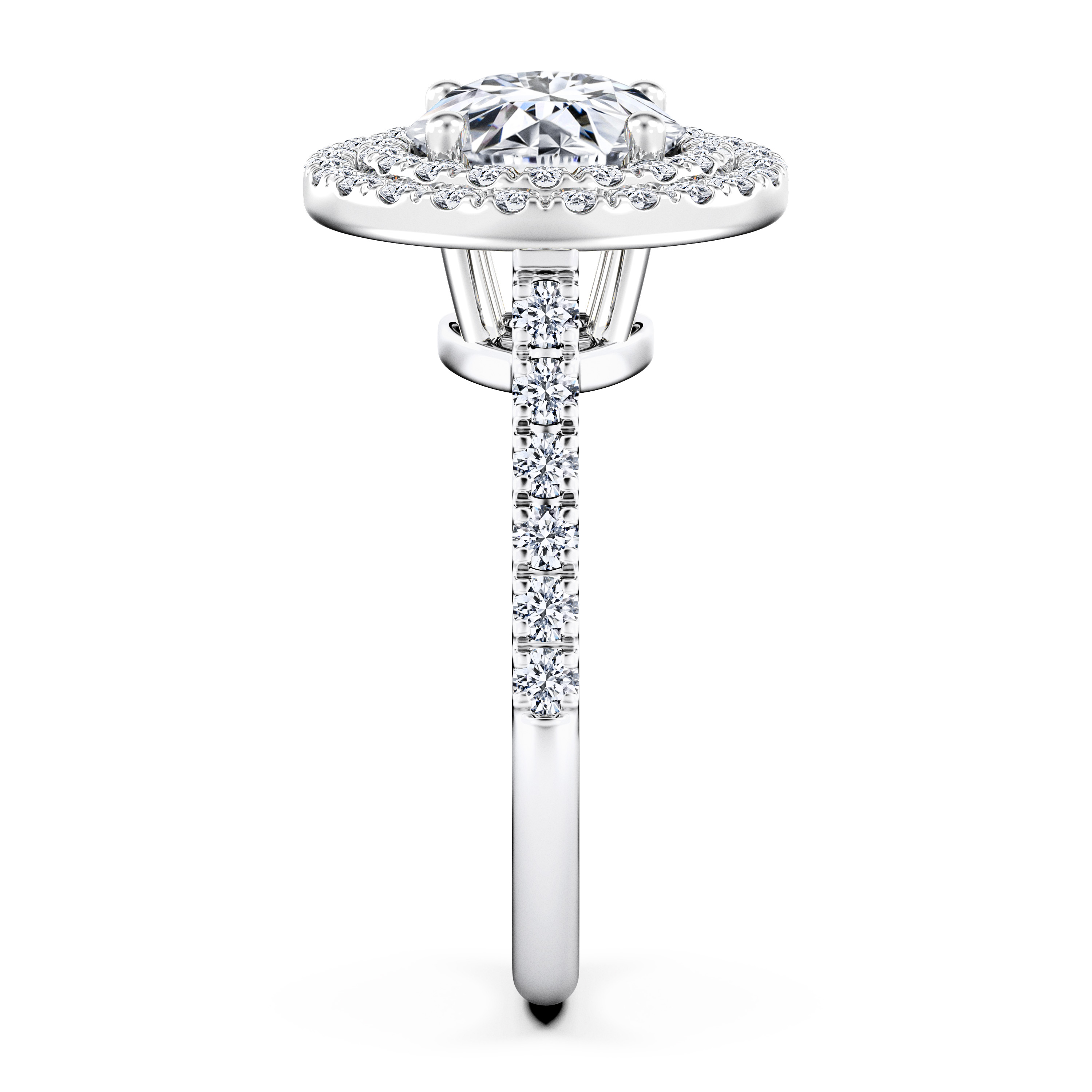 Celestial Halo Diamond Engagement Ring in 18ct White Gold with Round Centre Stone Alternate shot 3