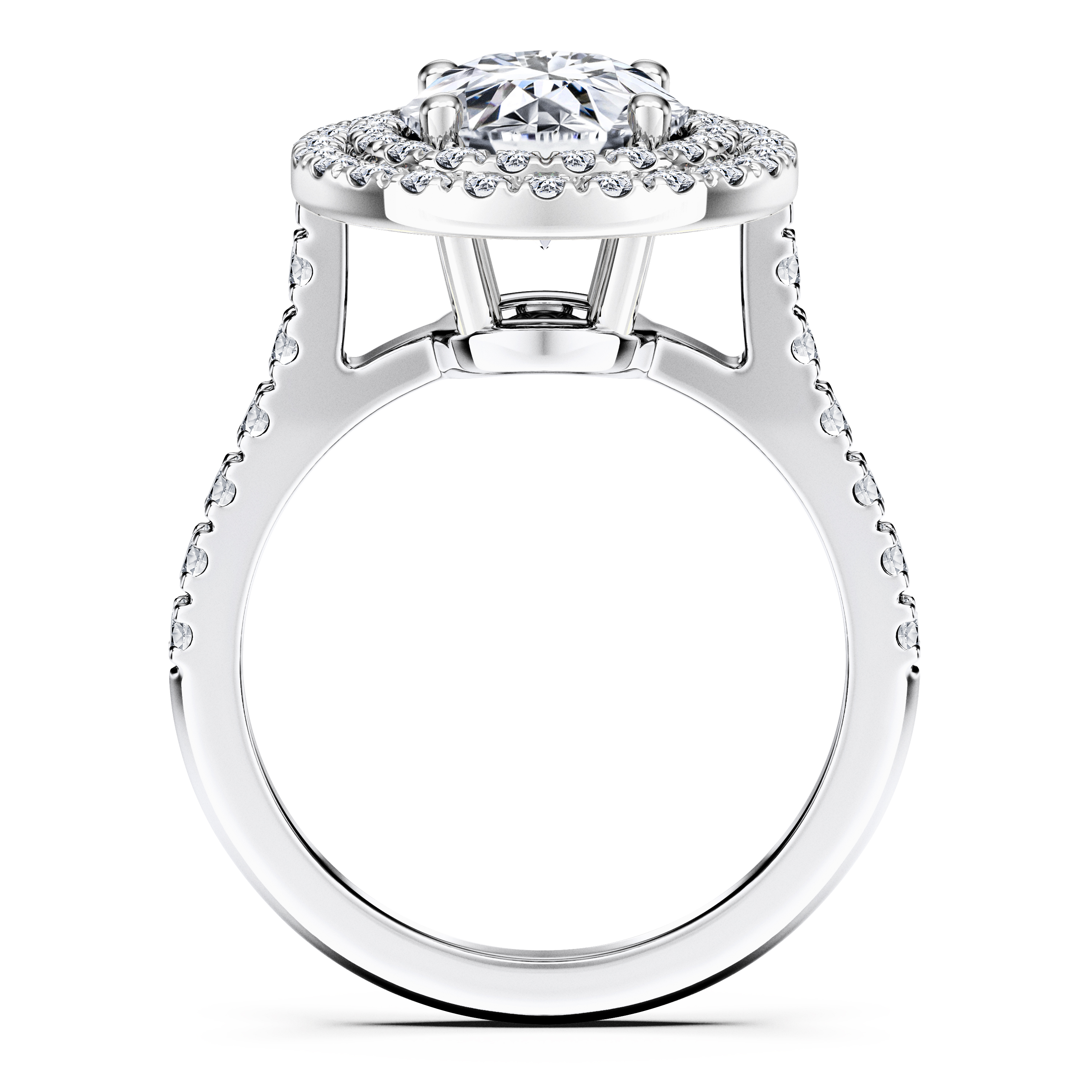 Celestial Halo Diamond Engagement Ring in 18ct White Gold with Round Centre Stone Alternate shot 4