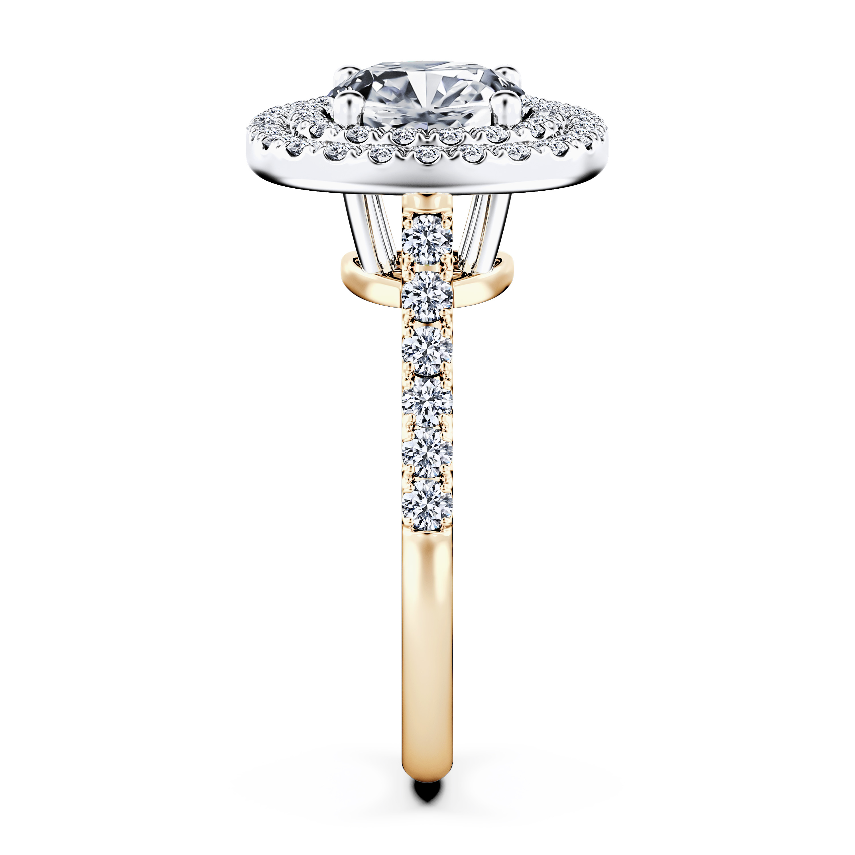 Celestial Halo Diamond Engagement Ring in 18ct Yellow Gold with Cushion Centre Stone Alternate shot 3