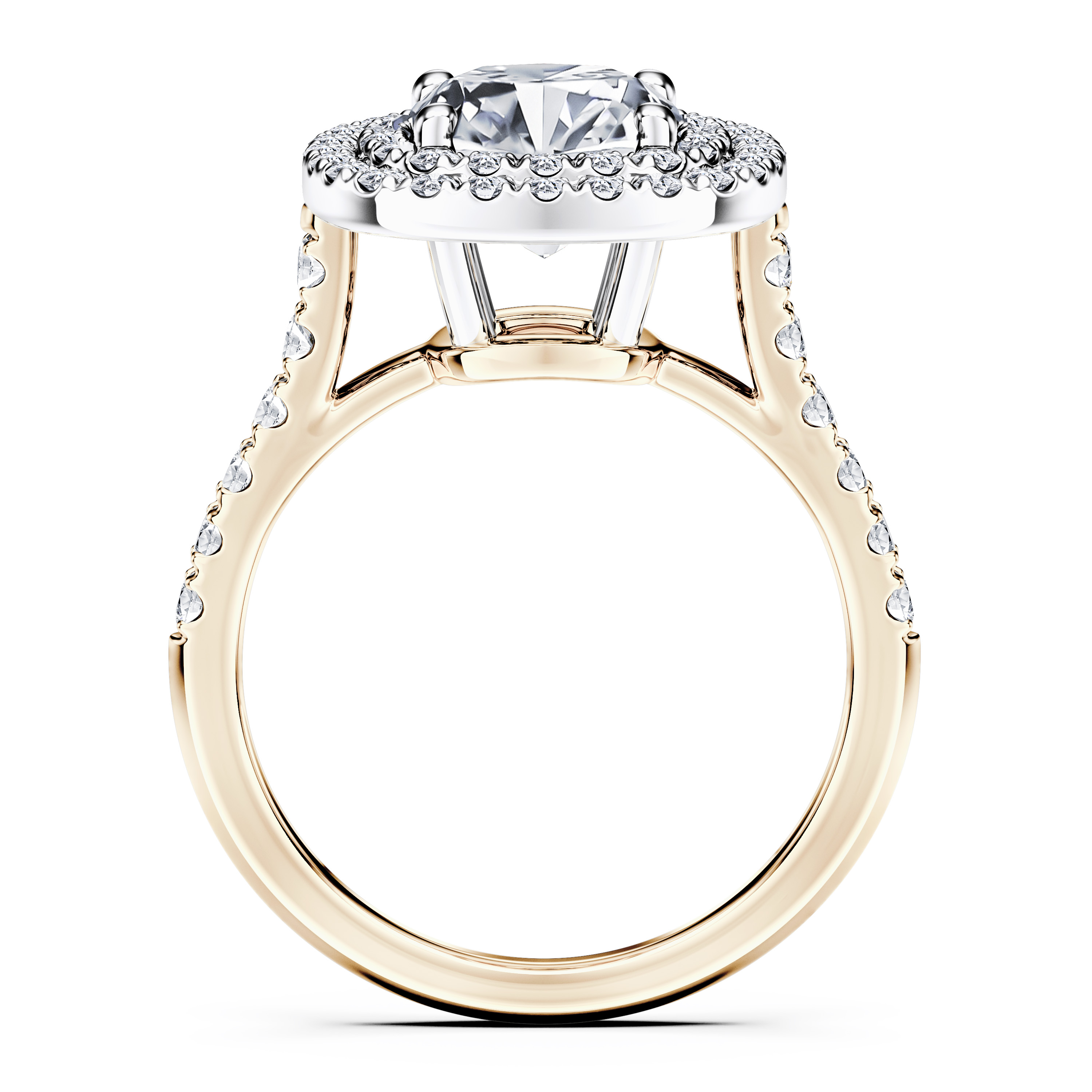 Celestial Halo Diamond Engagement Ring in 18ct Yellow Gold with Cushion Centre Stone Alternate shot 4