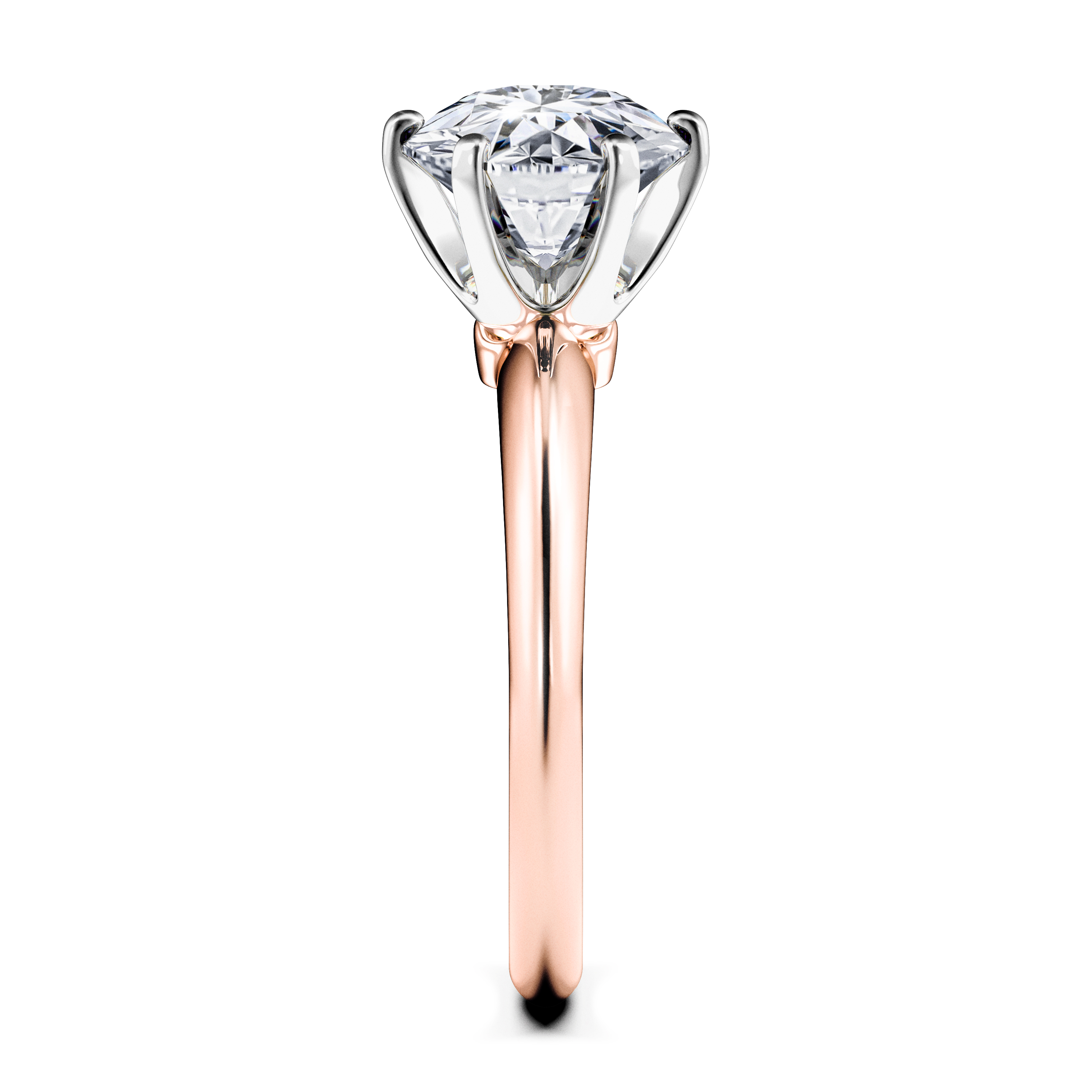 The Moon Ocean Solitaire Diamond Engagement Ring in 18ct Rose Gold with Round Centre Stone Alternate shot 3
