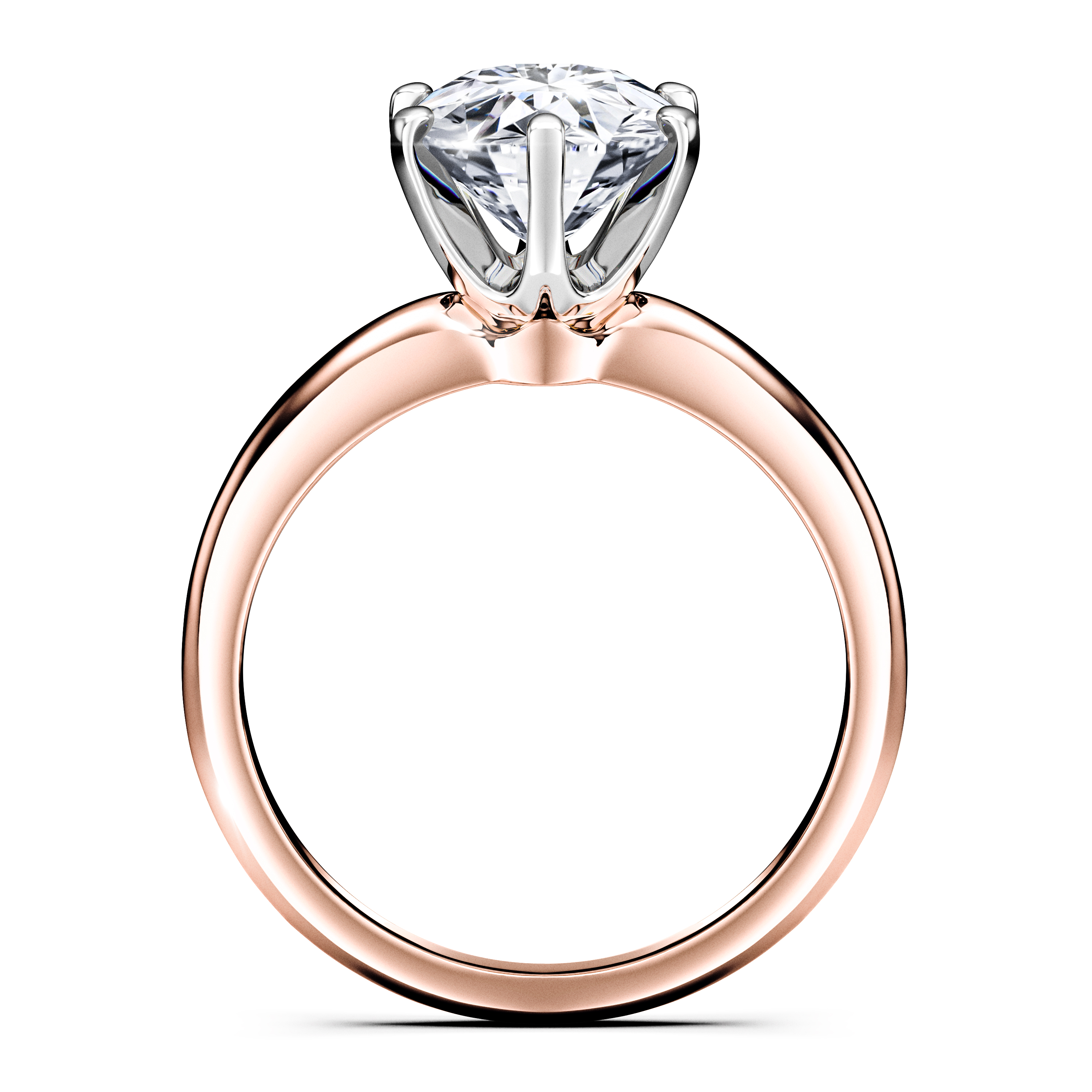 The Moon Ocean Solitaire Diamond Engagement Ring in 18ct Rose Gold with Round Centre Stone Alternate shot 4
