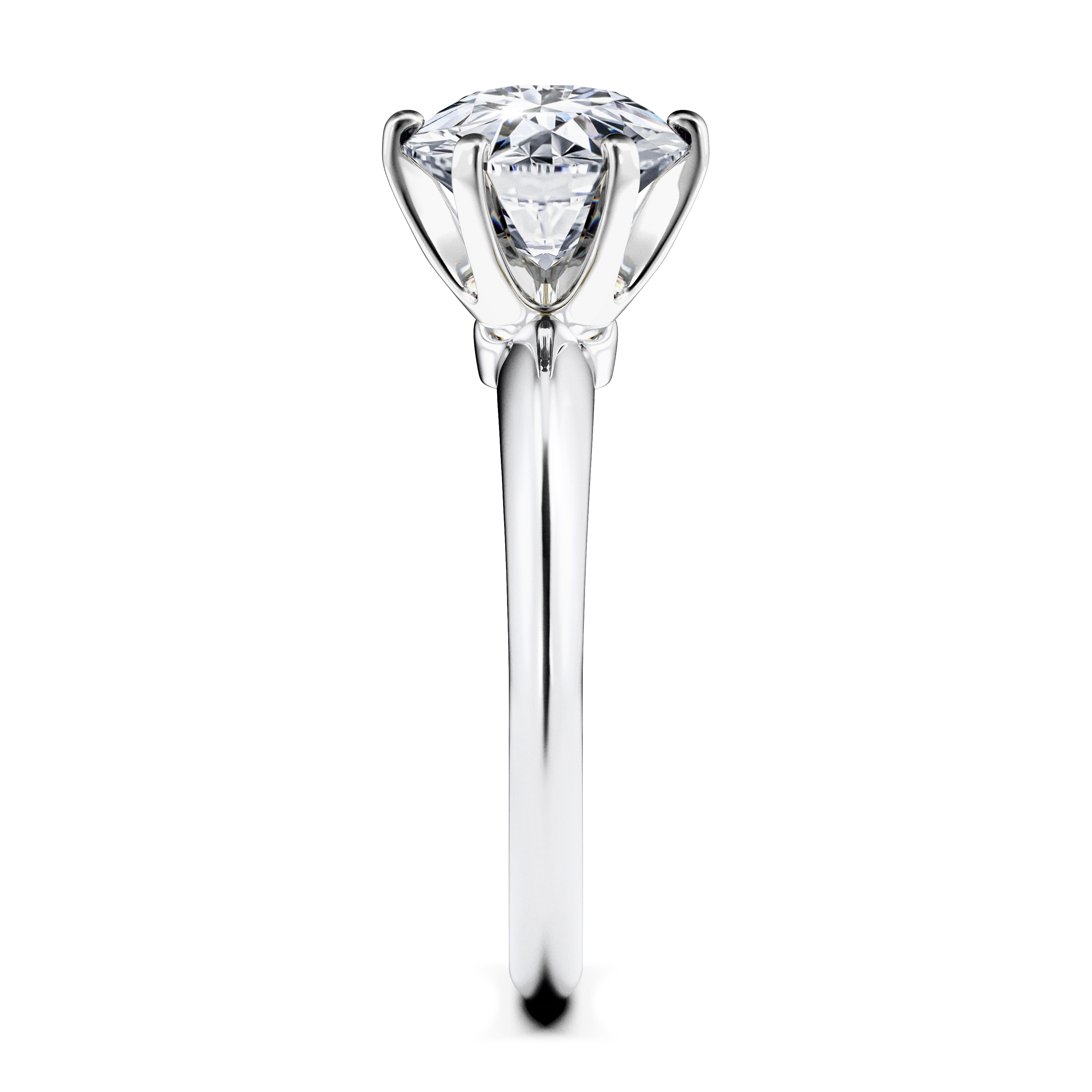 The Moon Ocean Solitaire Diamond Engagement Ring in 18ct White Gold with Round Centre Stone Alternate shot 3