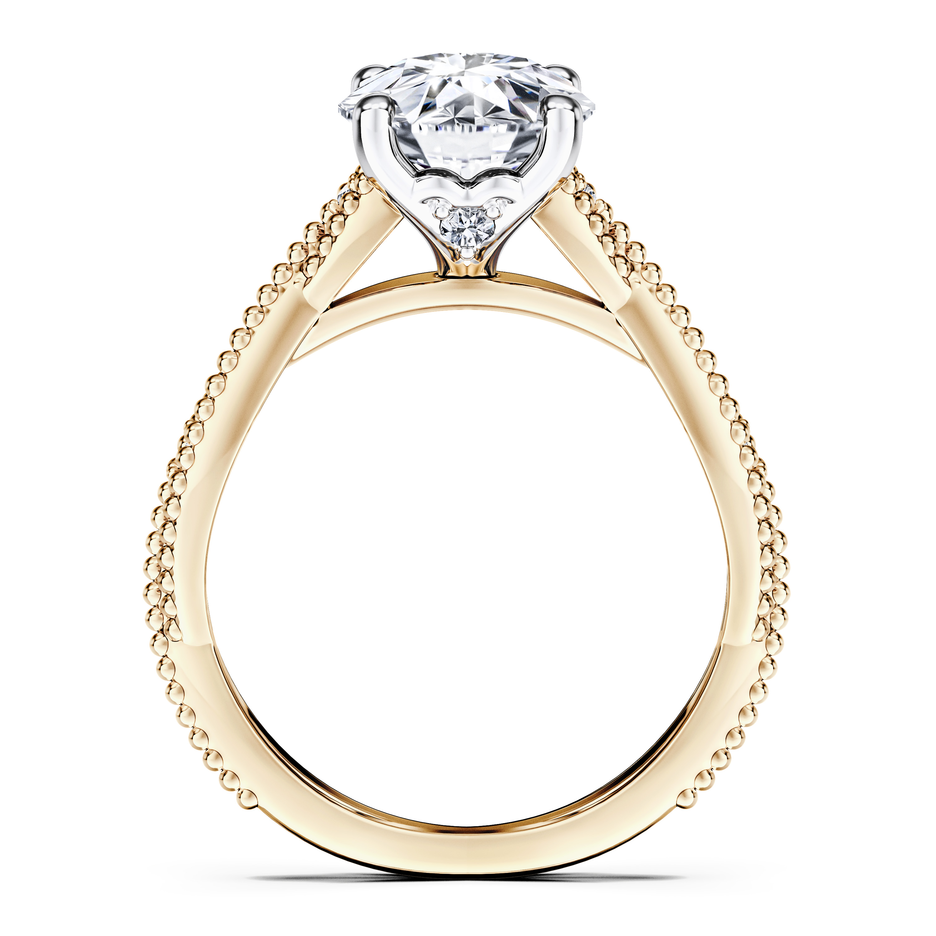 Etheral Vintage Diamond Engagement Ring in 18ct Yellow Gold with Round Centre Stone Alternate shot 4