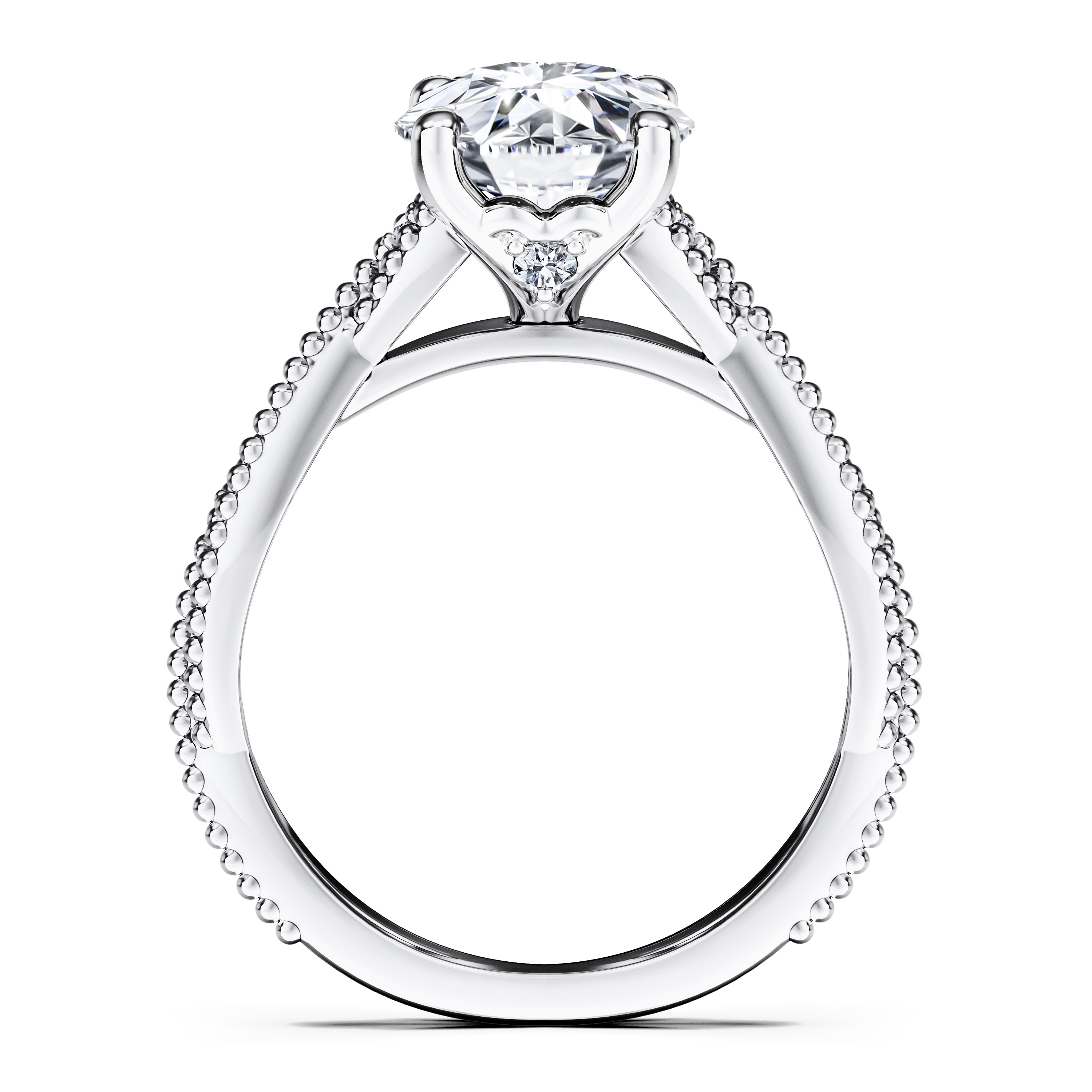 Etheral Vintage Diamond Engagement Ring in Platinum with Round Centre Stone Alternate shot 4