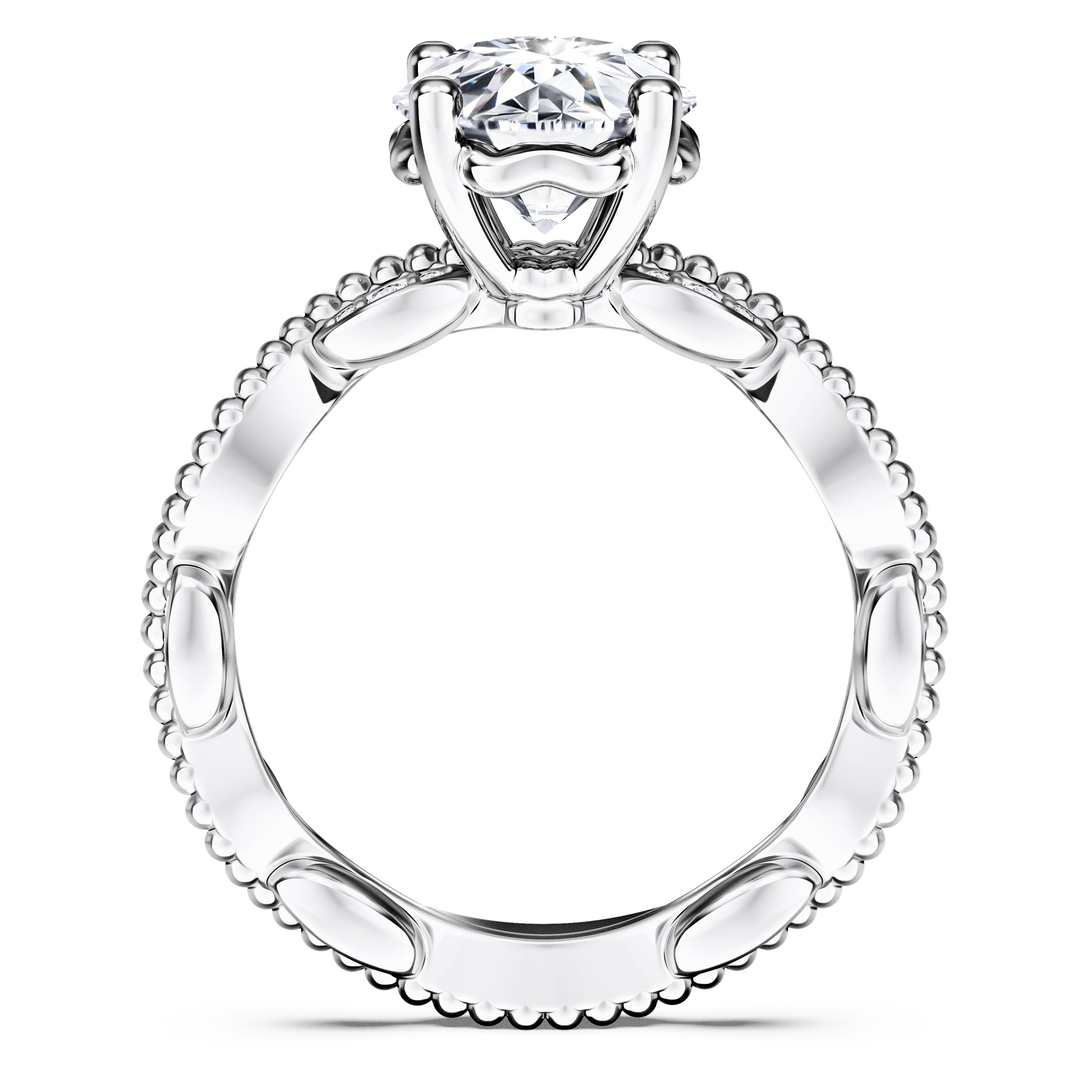 Etheral Vintage Diamond Engagement Ring in Platinum with Round Centre Stone Alternate shot 4