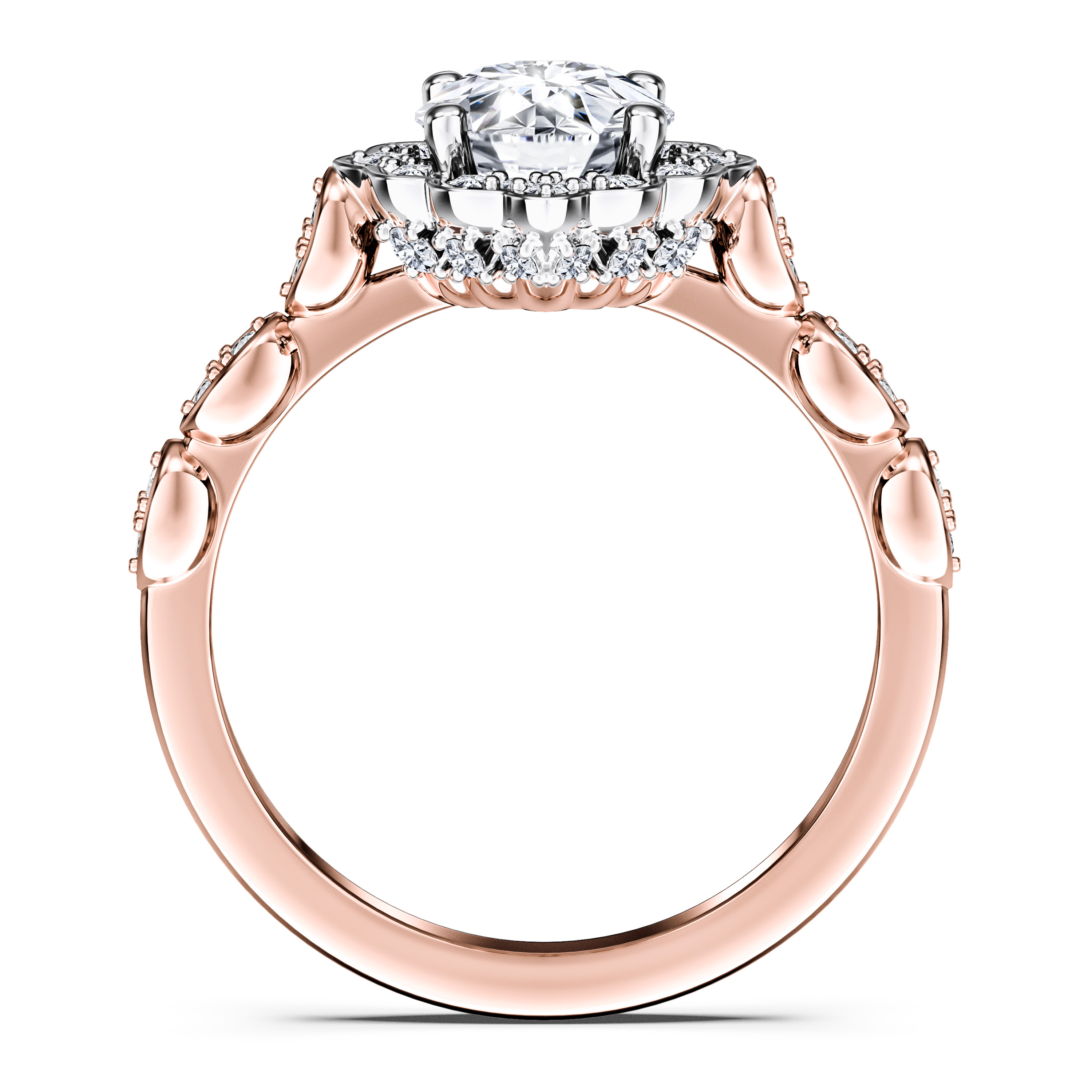 Meridian Vintage Diamond Engagement Ring in 18ct Rose Gold with Round Centre Stone Alternate shot 4