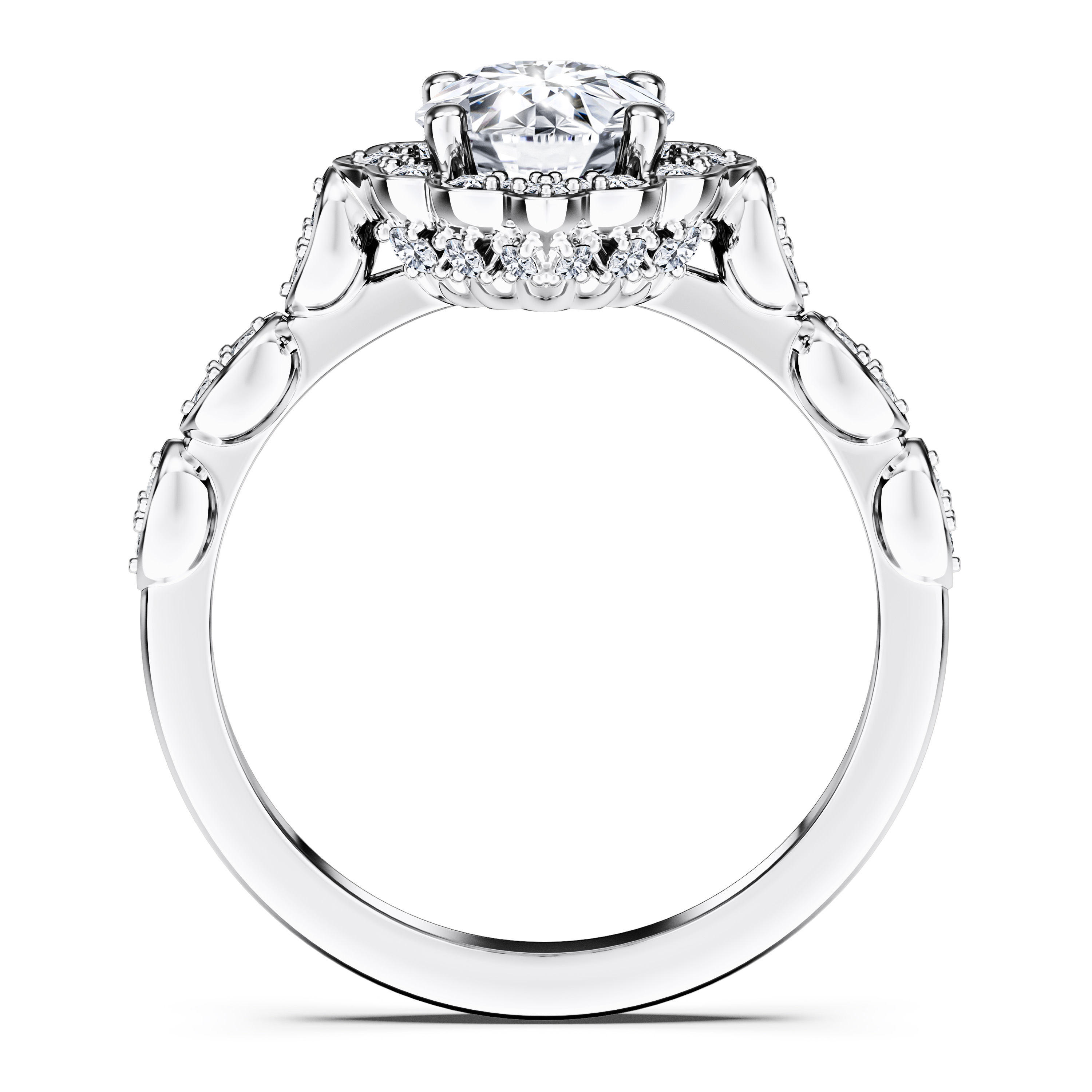 Meridian Vintage Diamond Engagement Ring in Platinum with Round Centre Stone Alternate shot 4