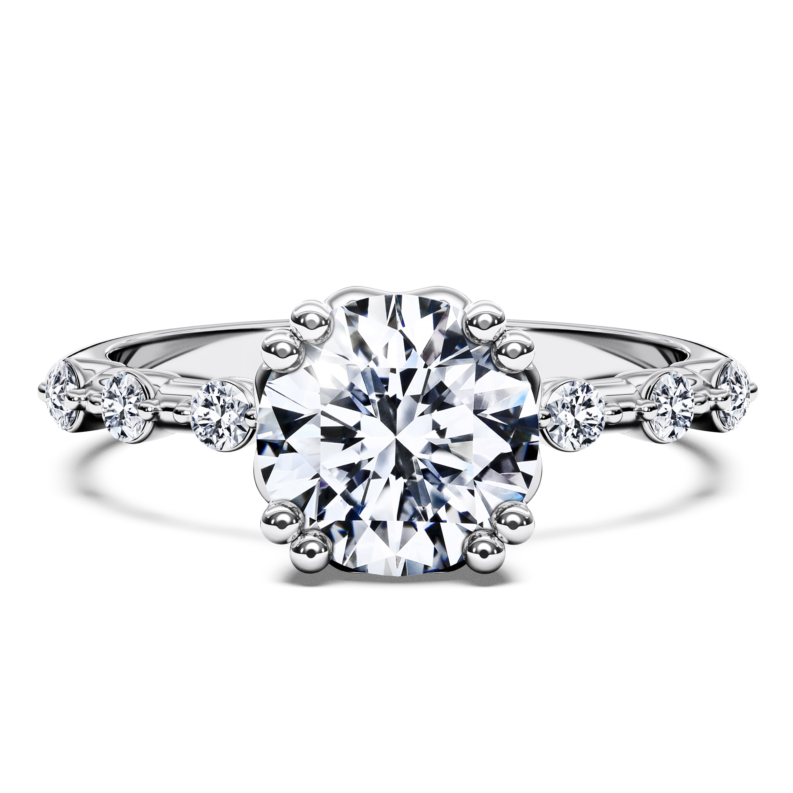 Vintage, Platinum Diamond Engagement Ring Pleiades Vintage Round