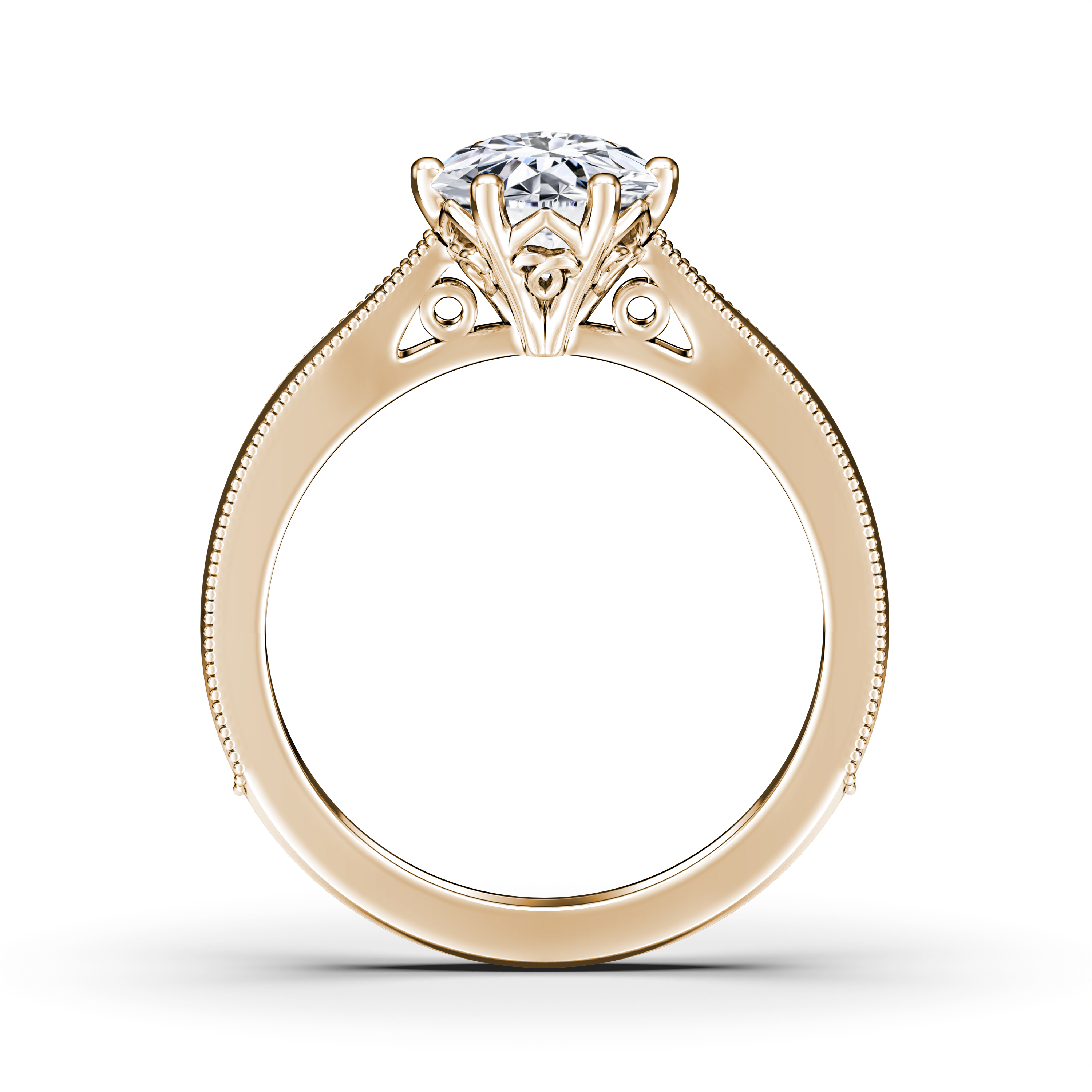 The Moon Ocean Solitaire Diamond Engagement Ring in 18ct Yellow Gold with Round Centre Stone Alternate shot 3