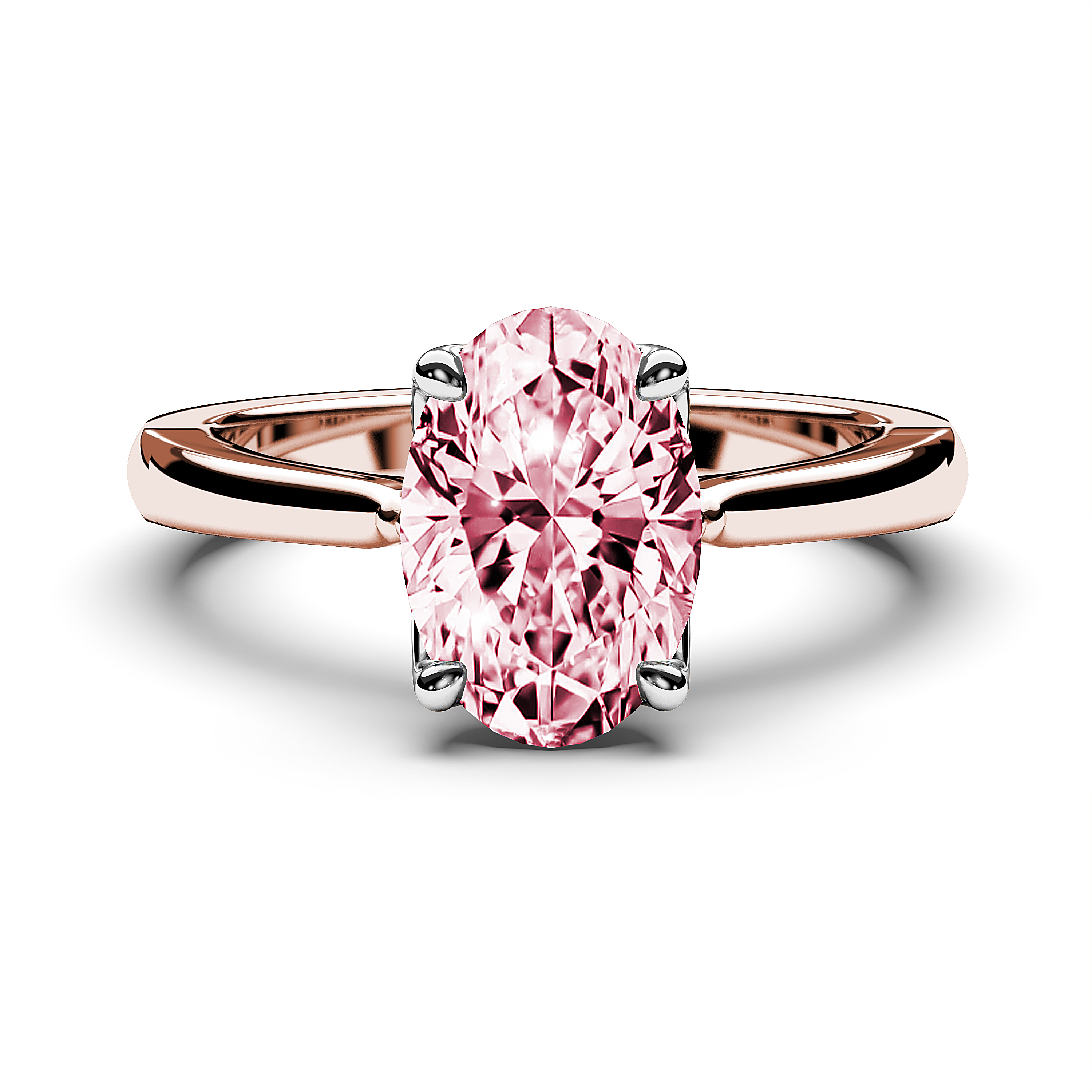Solitaire, 18ct Rose Gold Diamond Engagement Ring The Moon Ocean Solitaire Ring Rose Oval