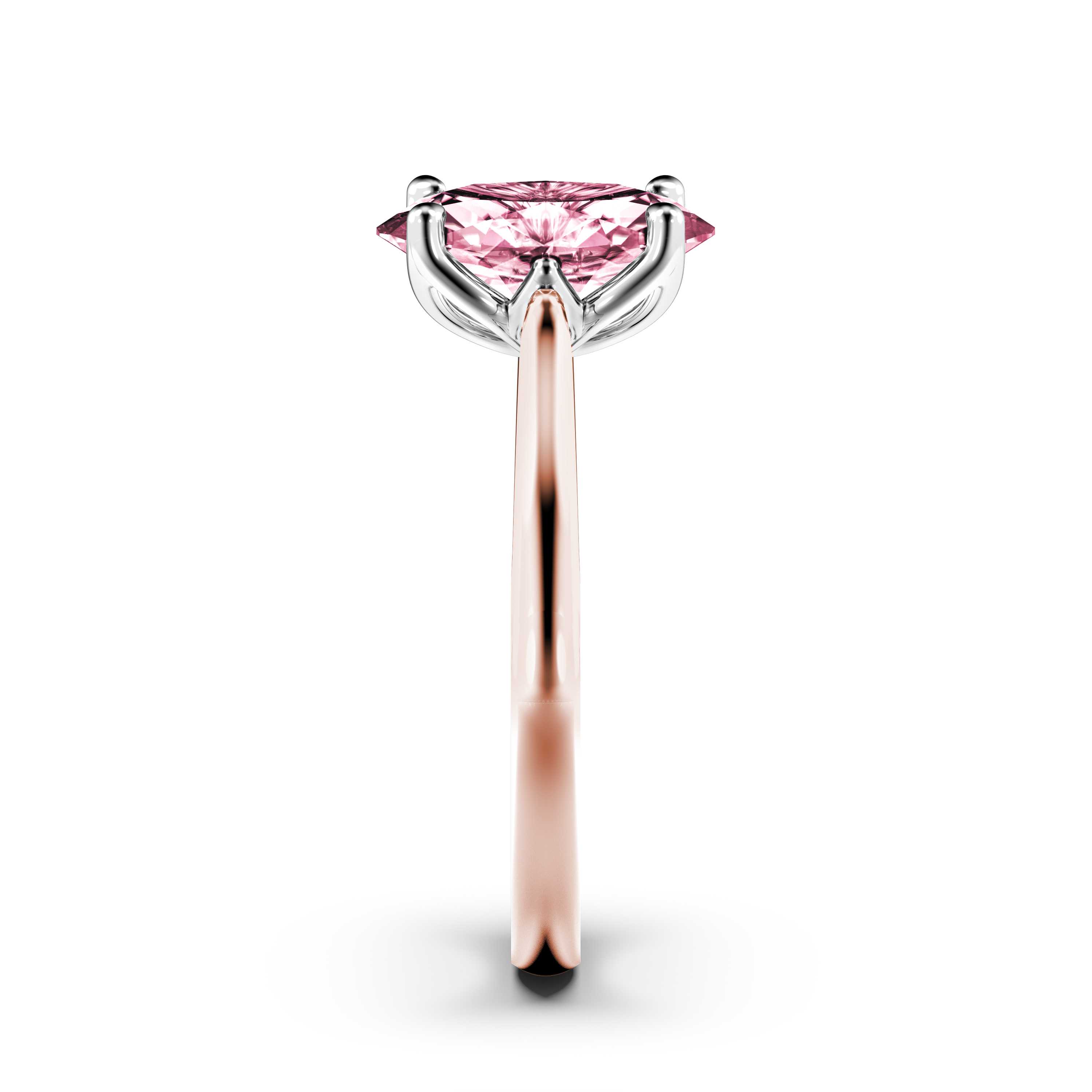 The Moon Ocean Solitaire Diamond Engagement Ring in 18ct Rose Gold with Oval Centre Stone Alternate shot 3