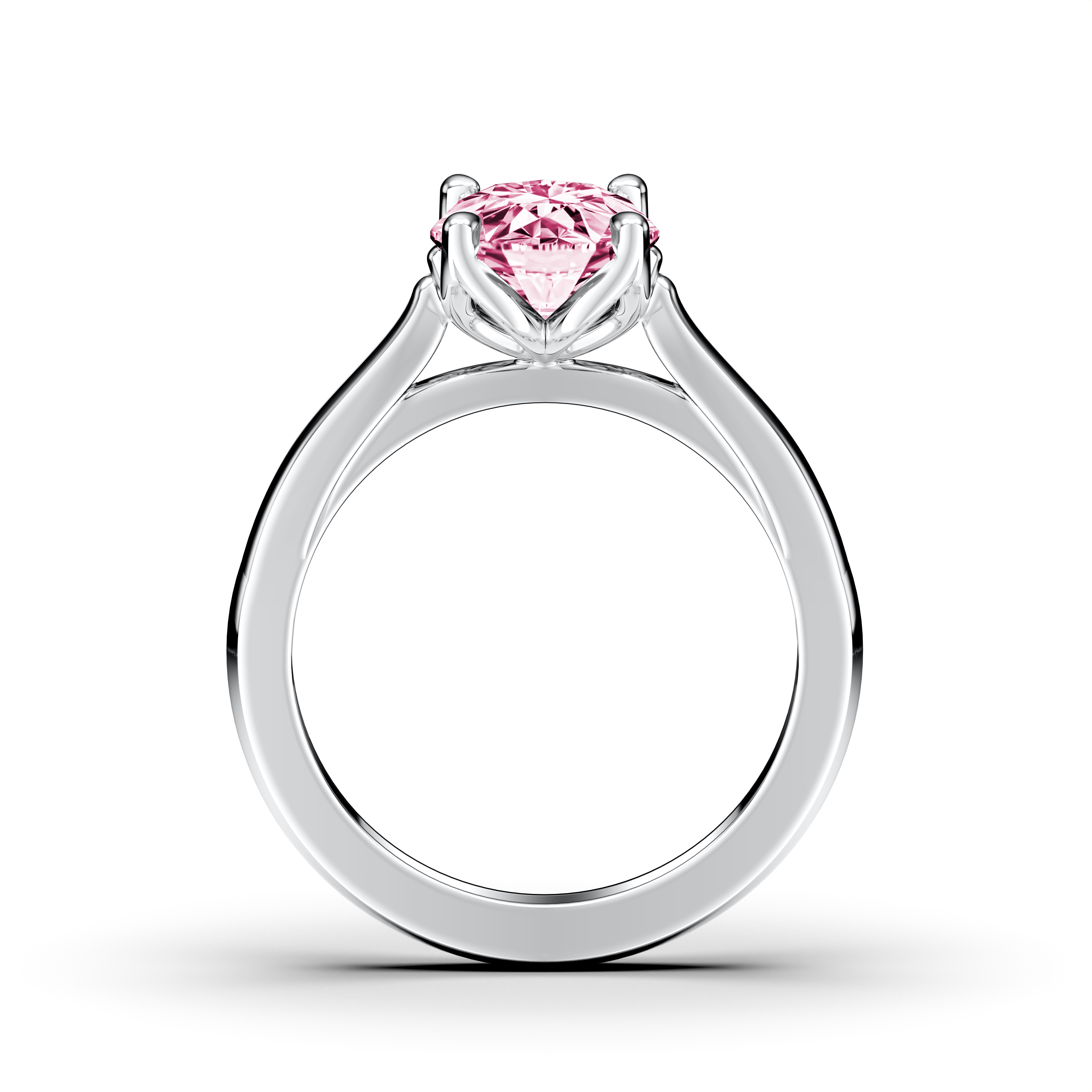 The Moon Ocean Solitaire Diamond Engagement Ring in Platinum with Oval Centre Stone Alternate shot 3
