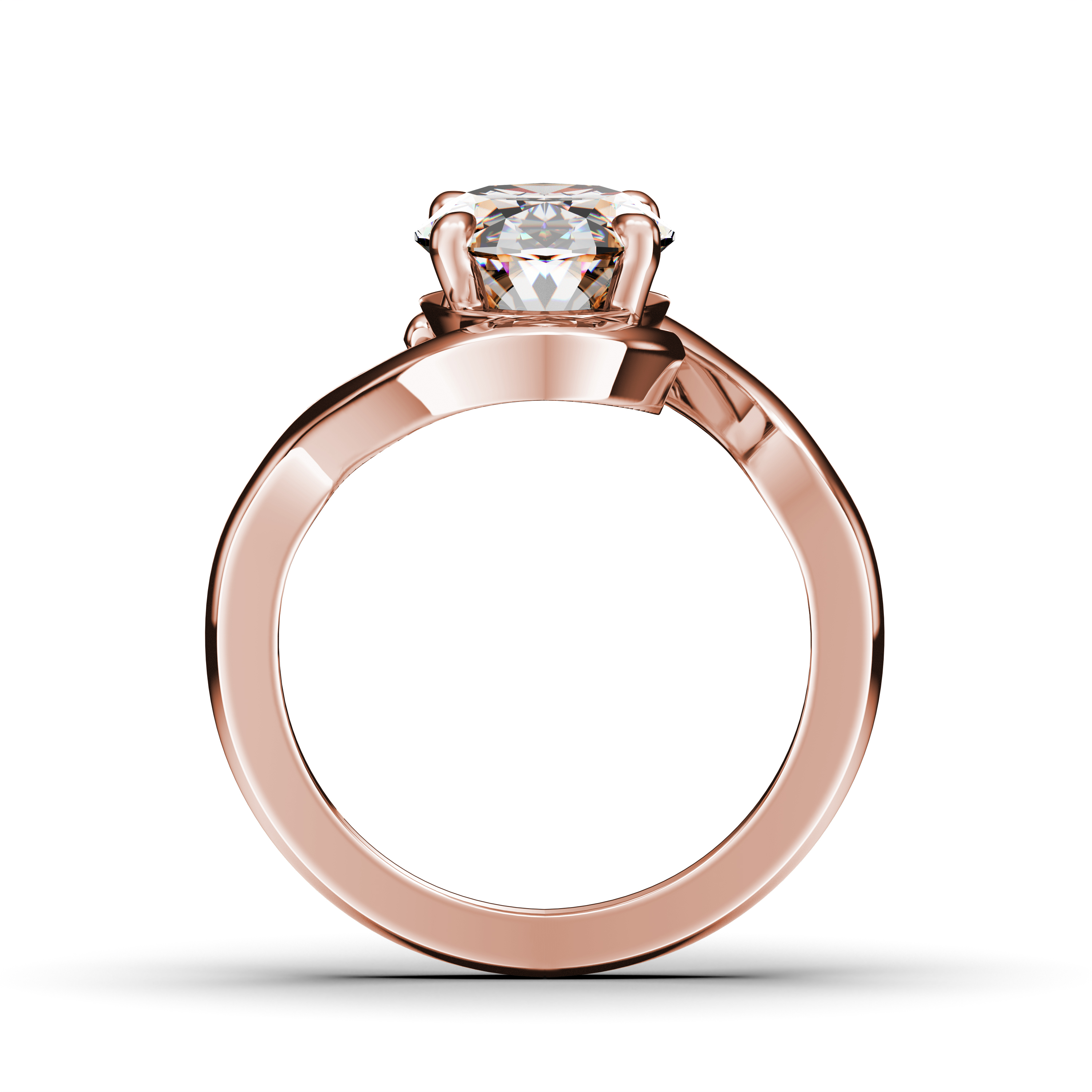 Etheral Solitaire Diamond Engagement Ring in 18ct Rose Gold with Oval Centre Stone Alternate shot 3