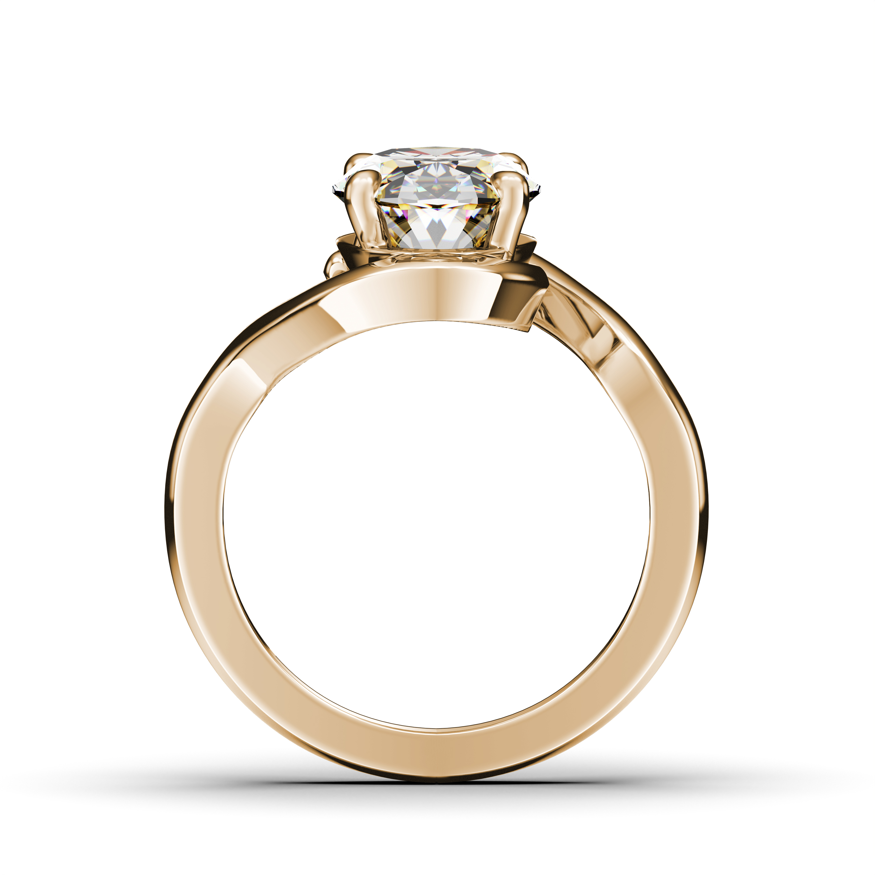 Etheral Solitaire Diamond Engagement Ring in 18ct Yellow Gold with Oval Centre Stone Alternate shot 3