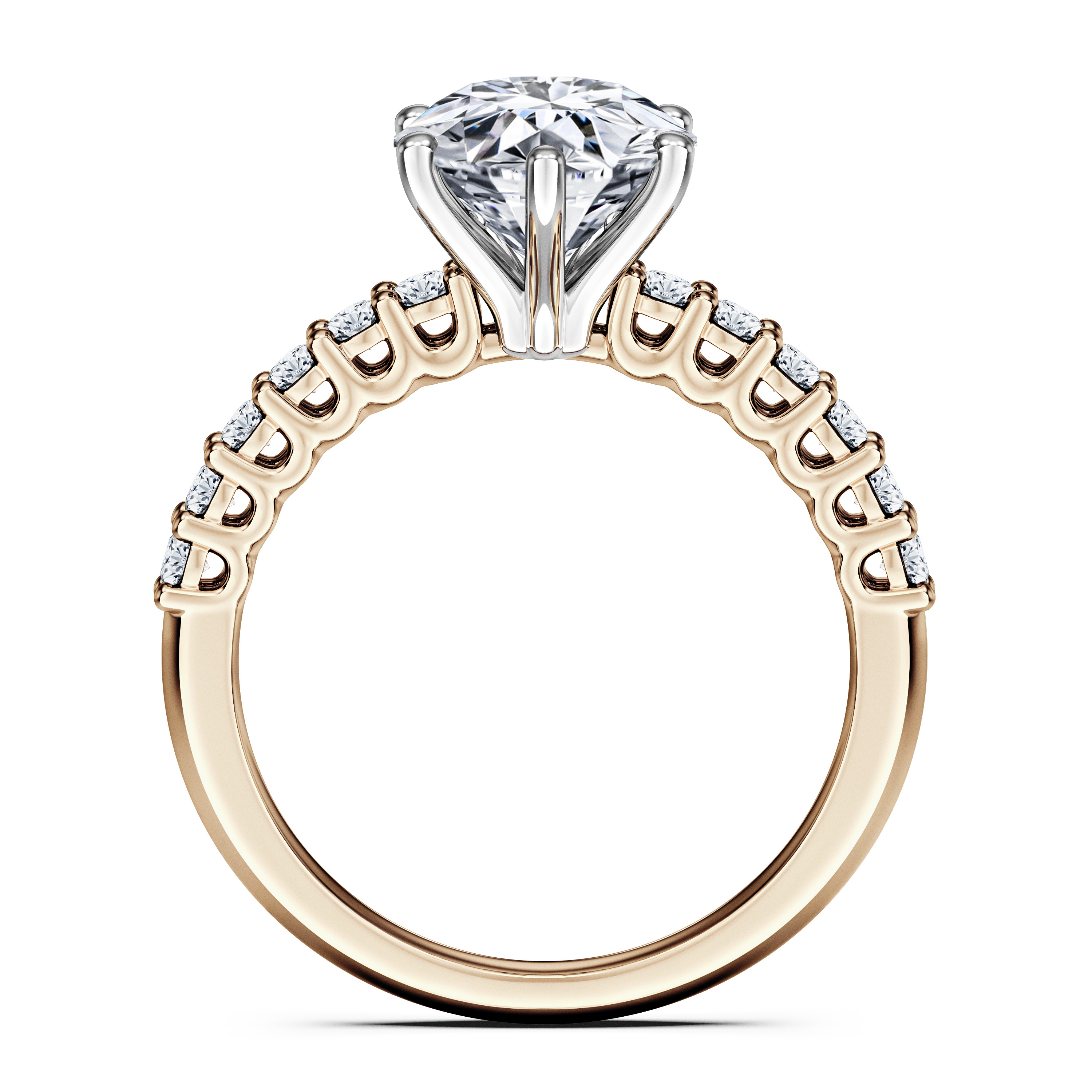 Bloom Side Stones Diamond Engagement Ring in 18ct Yellow Gold with Round Centre Stone Alternate shot 4