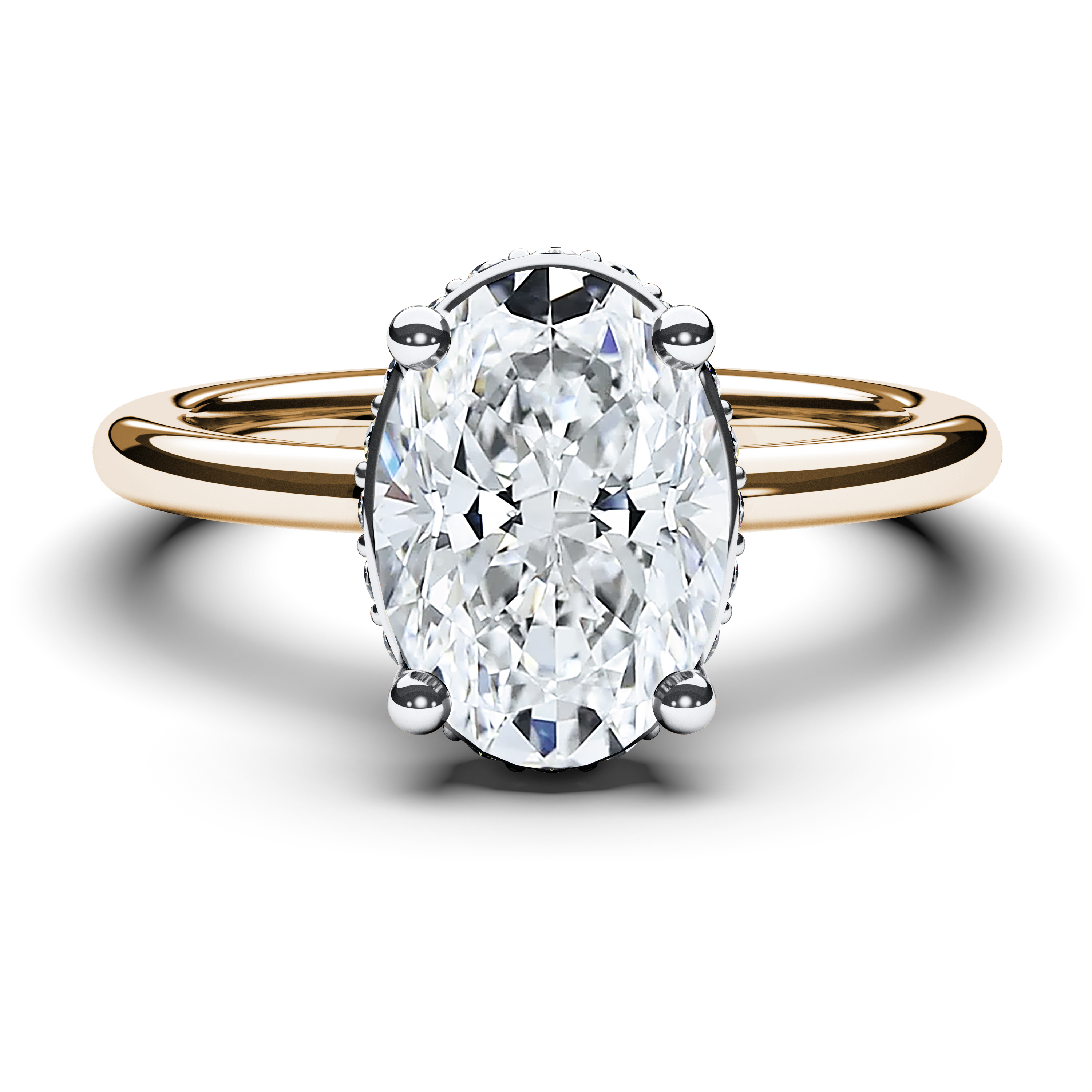 Solitaire, 18ct Yellow Gold Diamond Engagement Ring The Moon Ocean Solitaire Ring Oval
