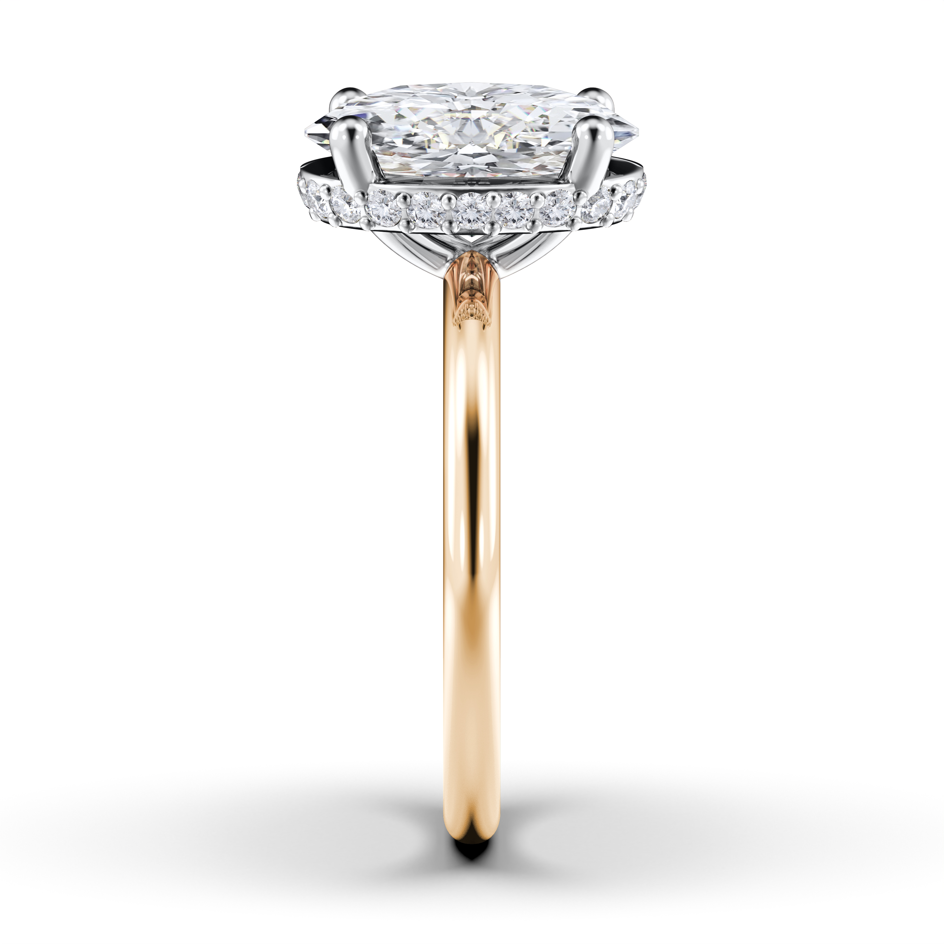 The Moon Ocean Solitaire Diamond Engagement Ring in 18ct Yellow Gold with Oval Centre Stone Alternate shot 2