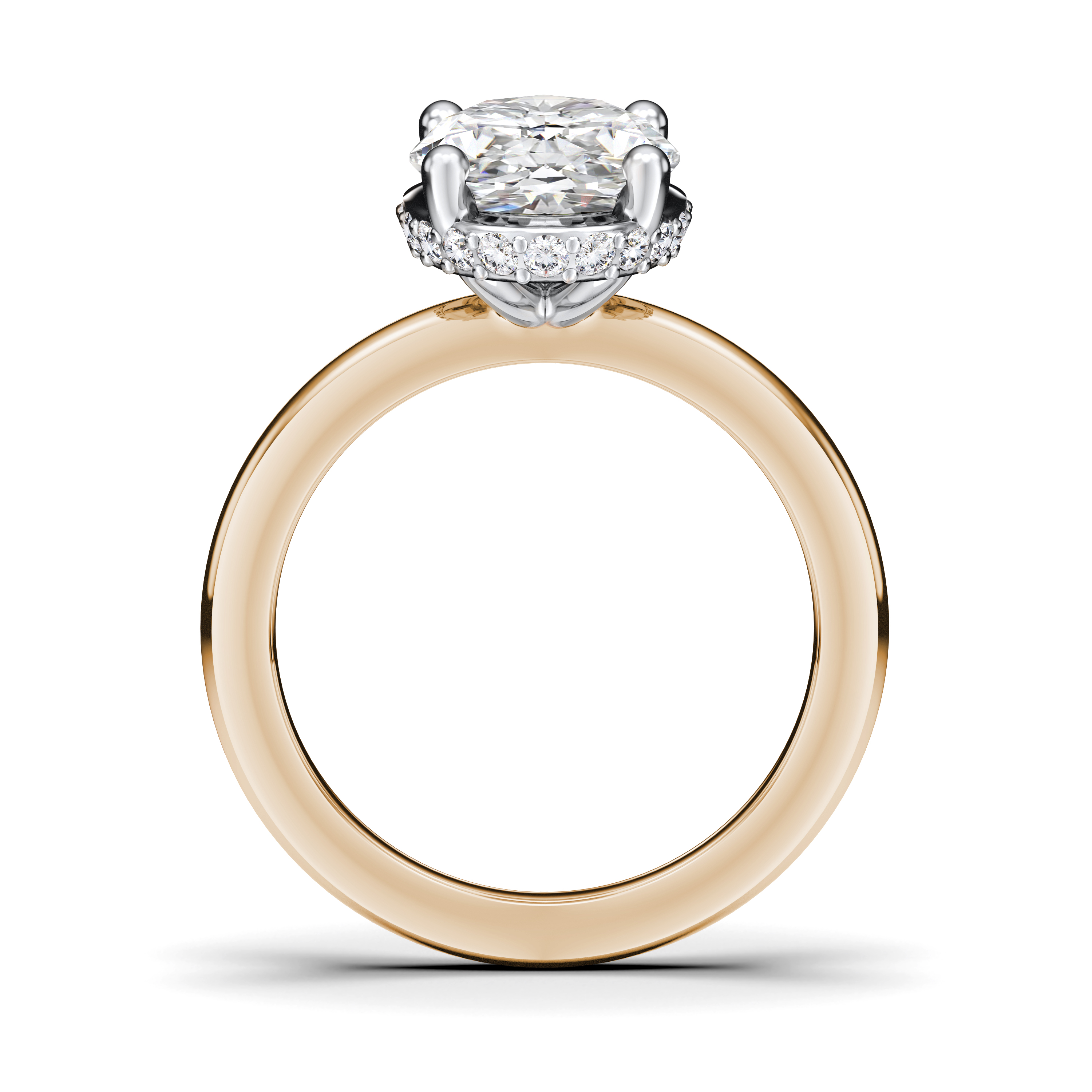The Moon Ocean Solitaire Diamond Engagement Ring in 18ct Yellow Gold with Oval Centre Stone Alternate shot 3