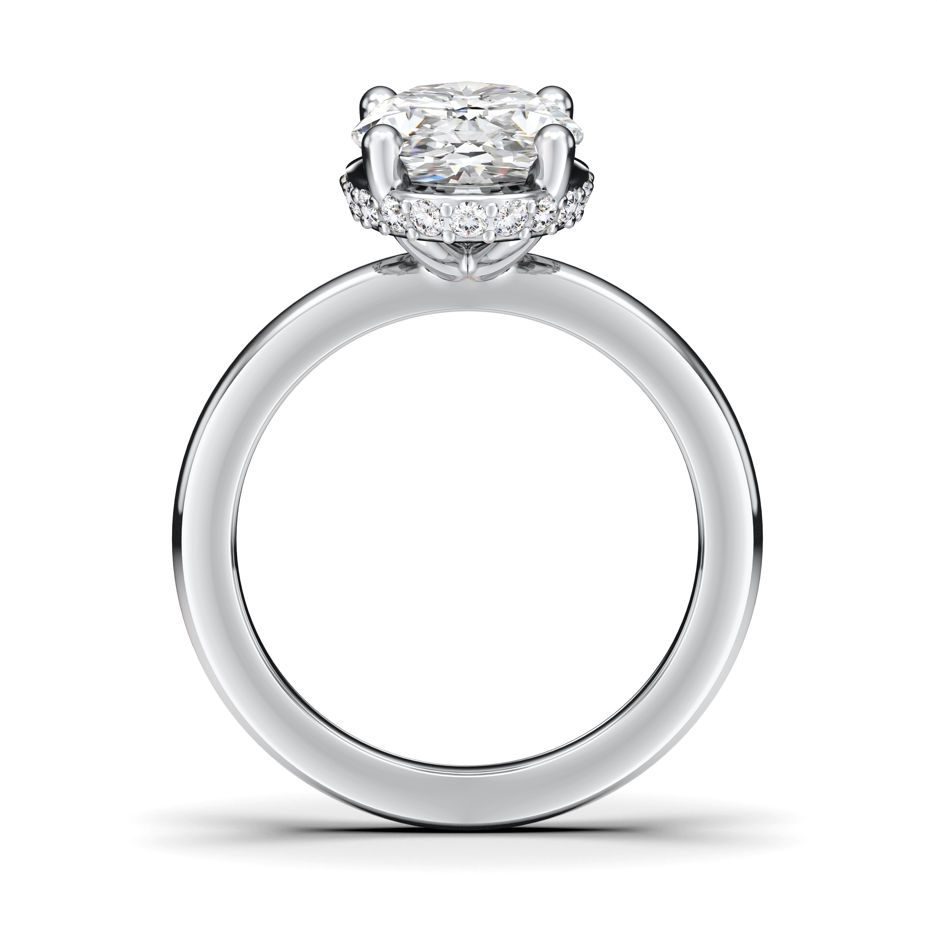 The Moon Ocean Solitaire Diamond Engagement Ring in 18ct White Gold with Oval Centre Stone Alternate shot 3