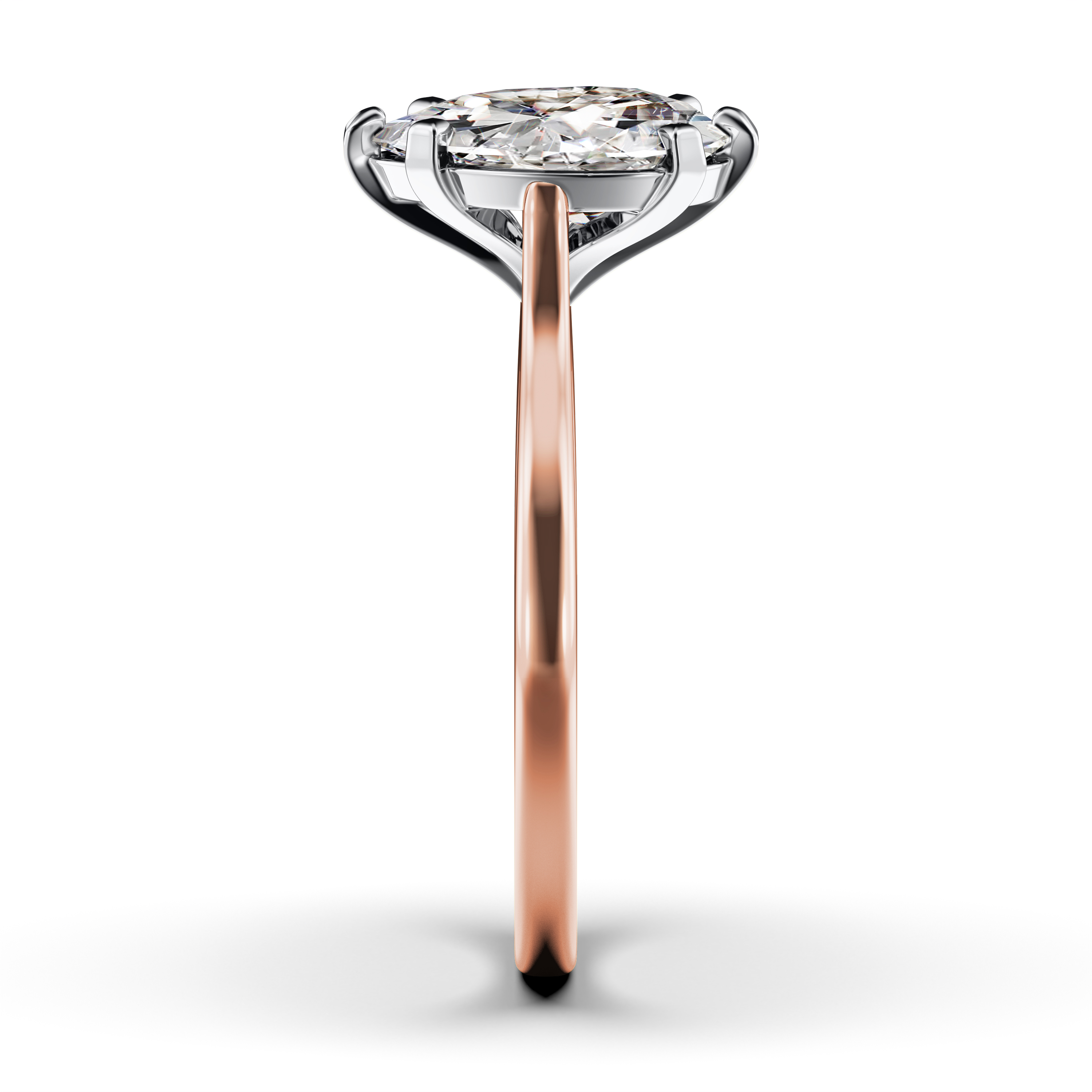 The Moon Ocean Solitaire Diamond Engagement Ring in 18ct Rose Gold with Pear Centre Stone Alternate shot 2
