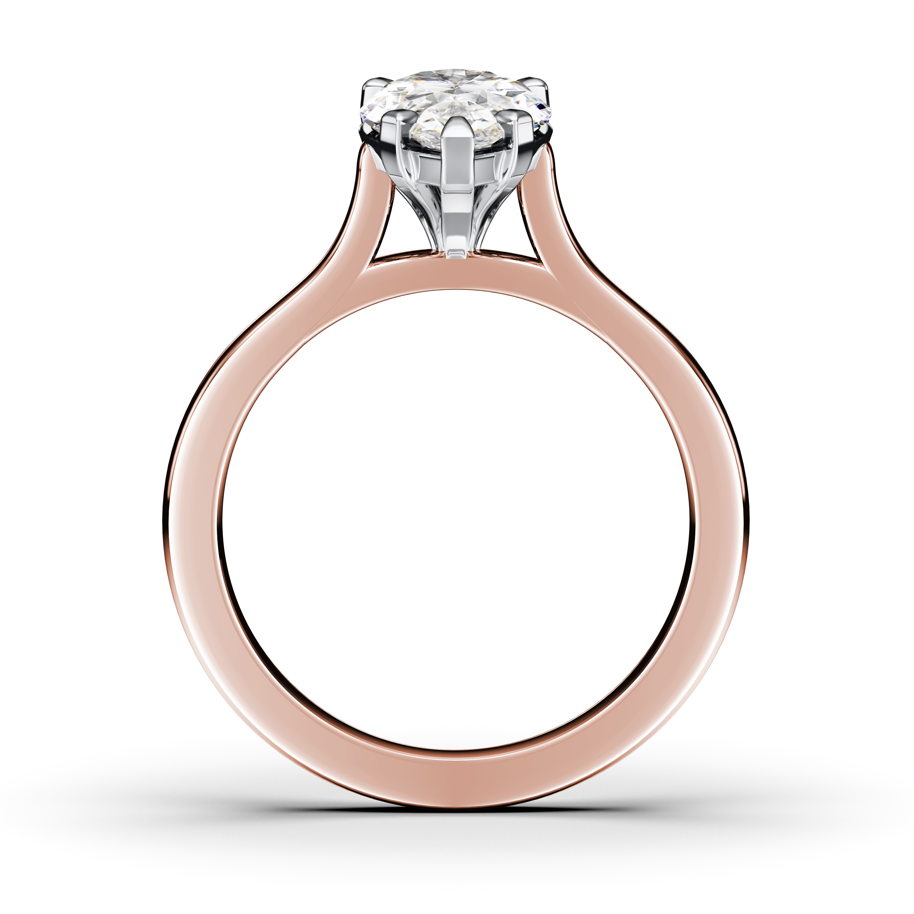 The Moon Ocean Solitaire Diamond Engagement Ring in 18ct Rose Gold with Pear Centre Stone Alternate shot 3