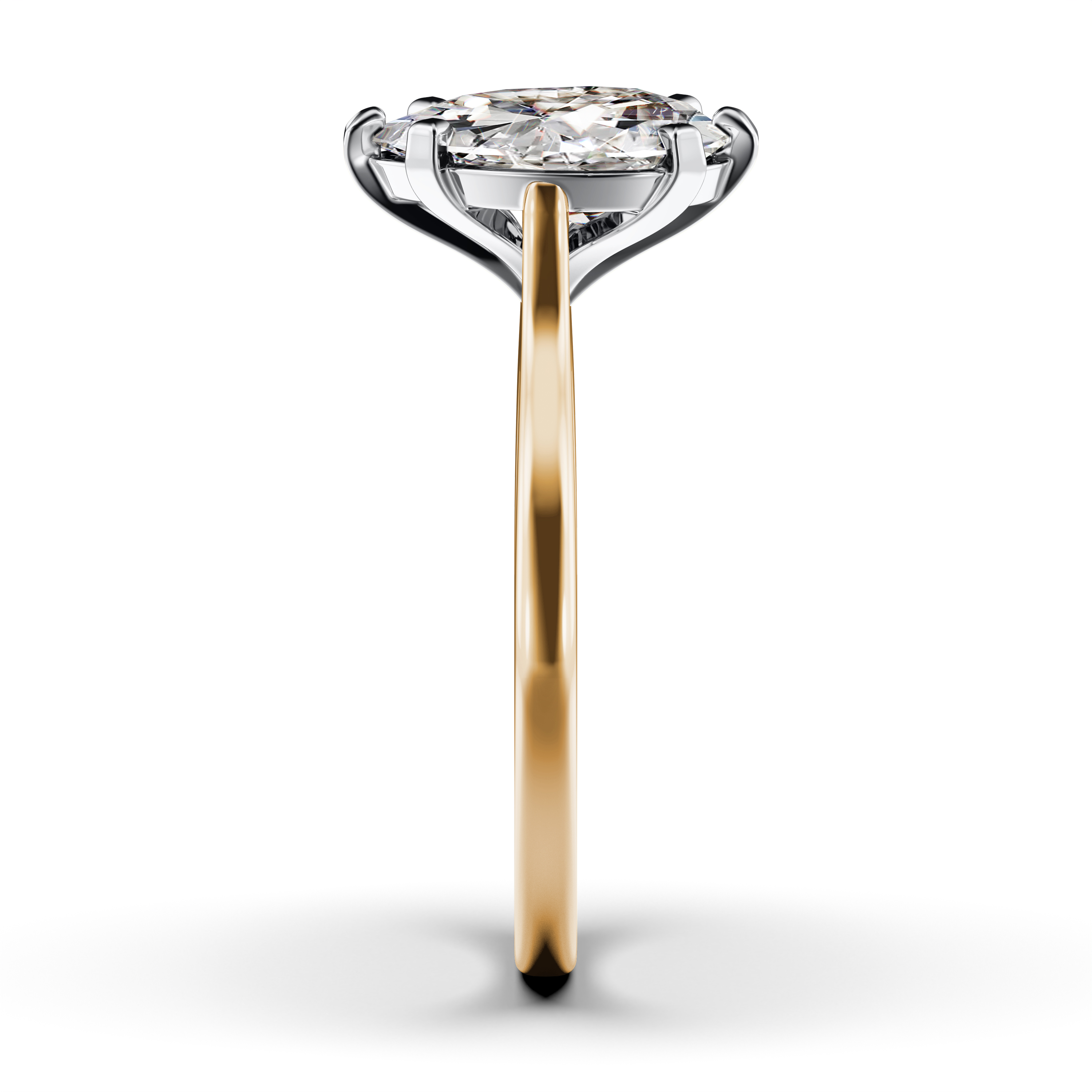 The Moon Ocean Solitaire Diamond Engagement Ring in 18ct Yellow Gold with Pear Centre Stone Alternate shot 2