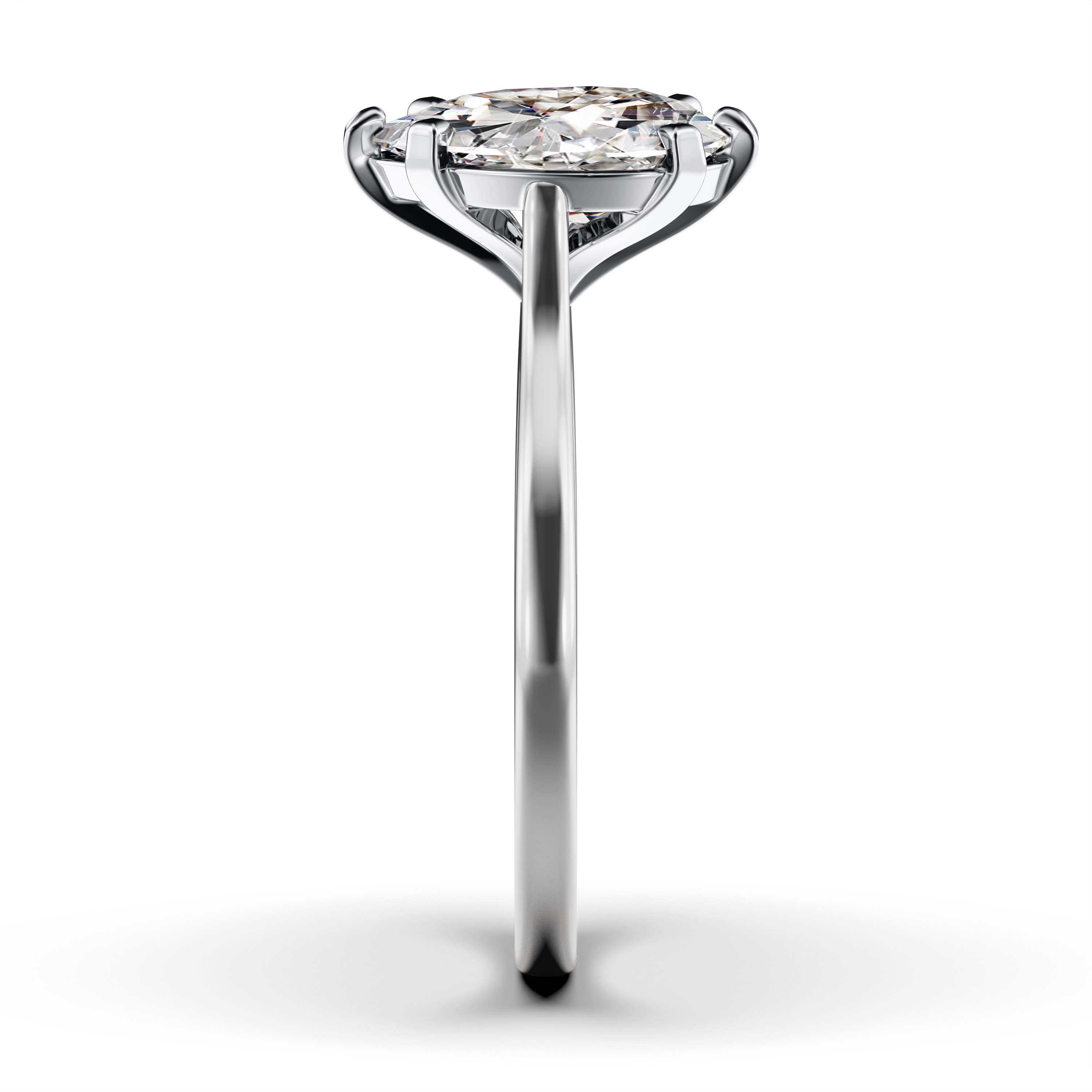 The Moon Ocean Solitaire Diamond Engagement Ring in Platinum with Pear Centre Stone Alternate shot 2