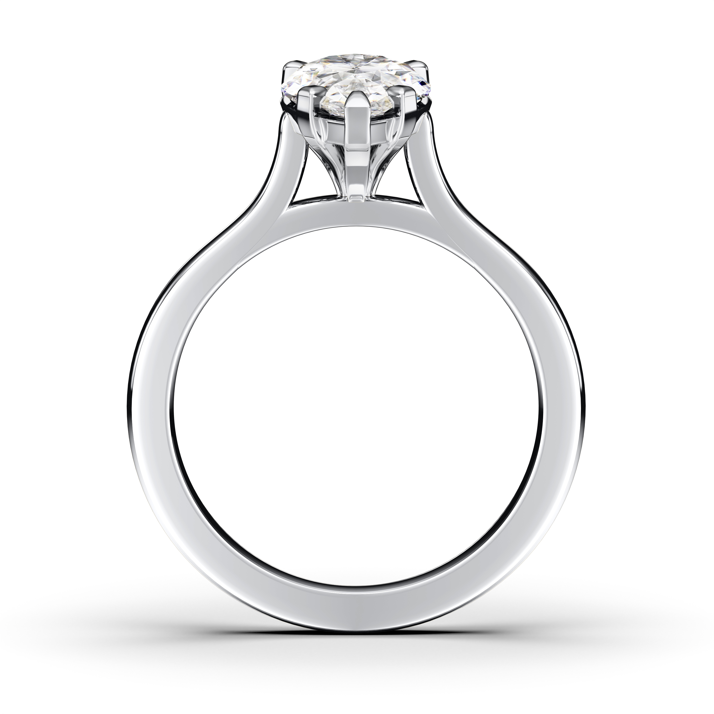 The Moon Ocean Solitaire Diamond Engagement Ring in Platinum with Pear Centre Stone Alternate shot 3