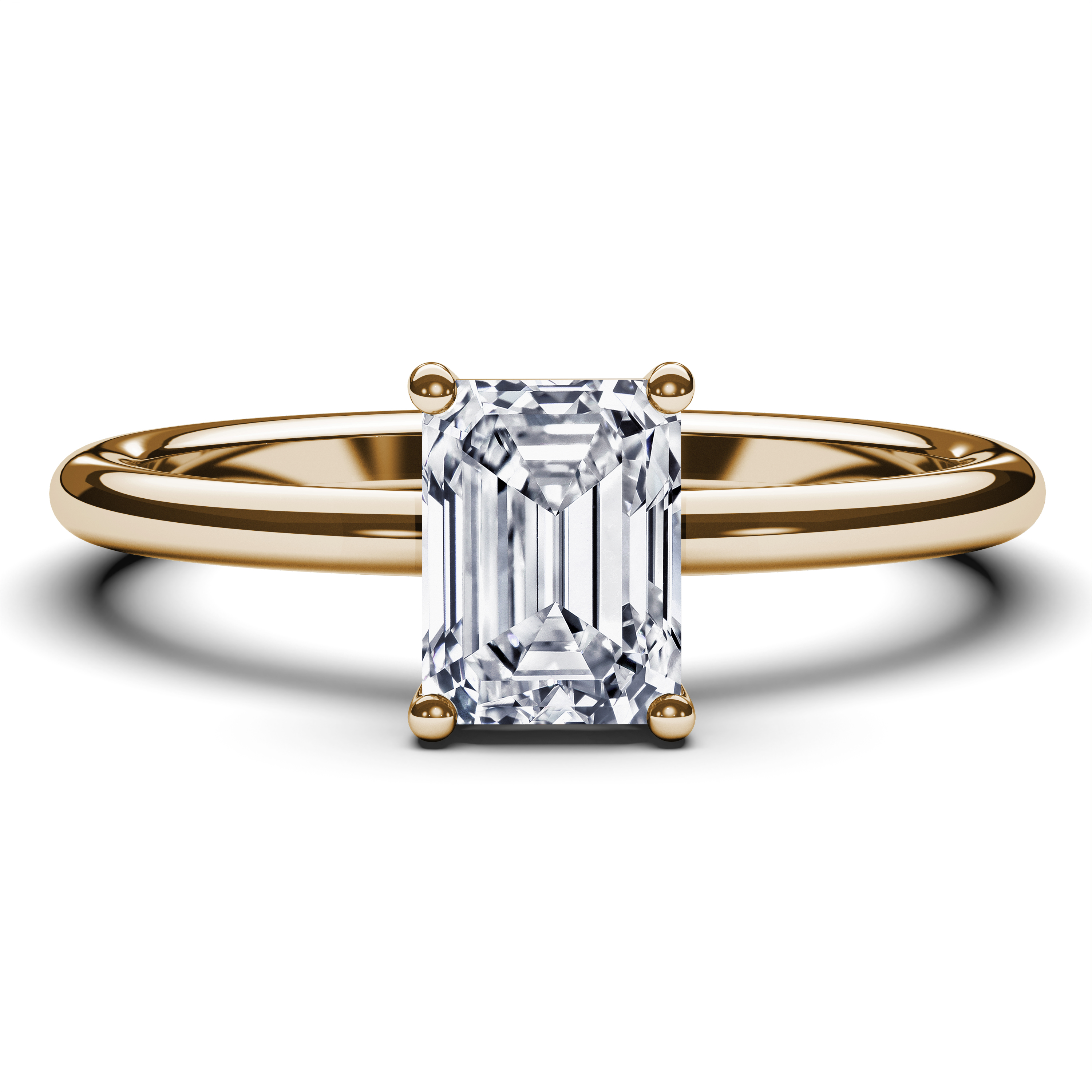 Solitaire, 18ct Yellow Gold Diamond Engagement Ring The Moon Ocean Solitaire Classic Ring Emerald