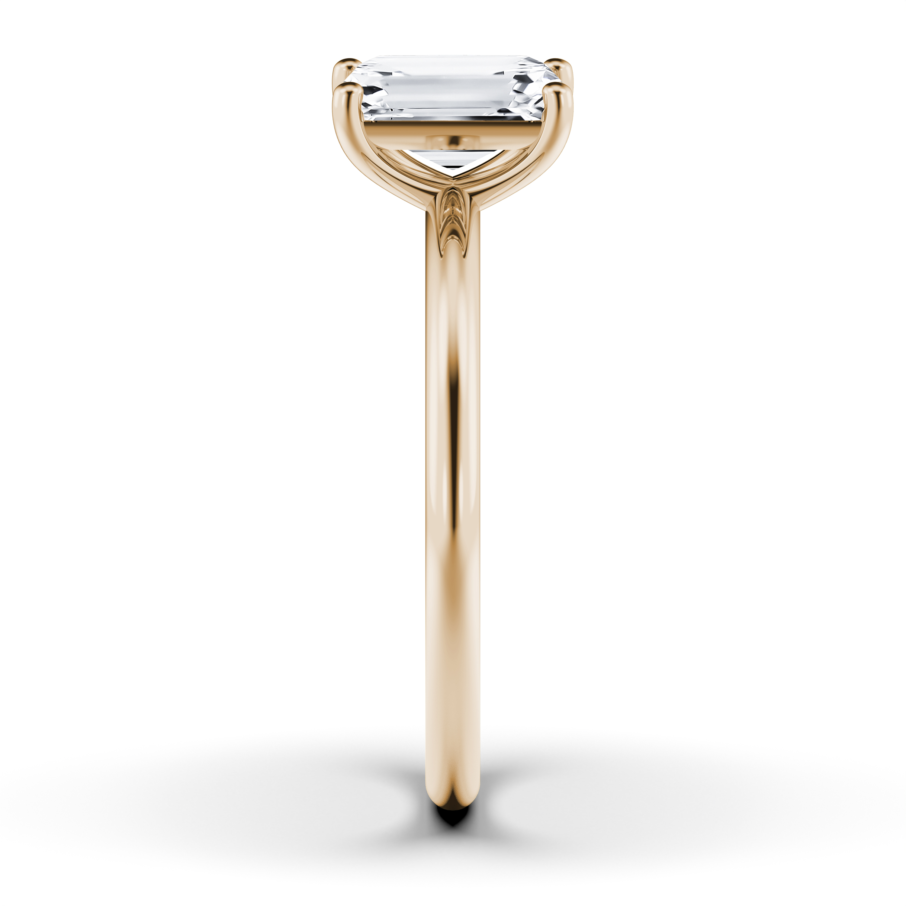 The Moon Ocean Solitaire Diamond Engagement Ring in 18ct Yellow Gold with Emerald Centre Stone Alternate shot 2