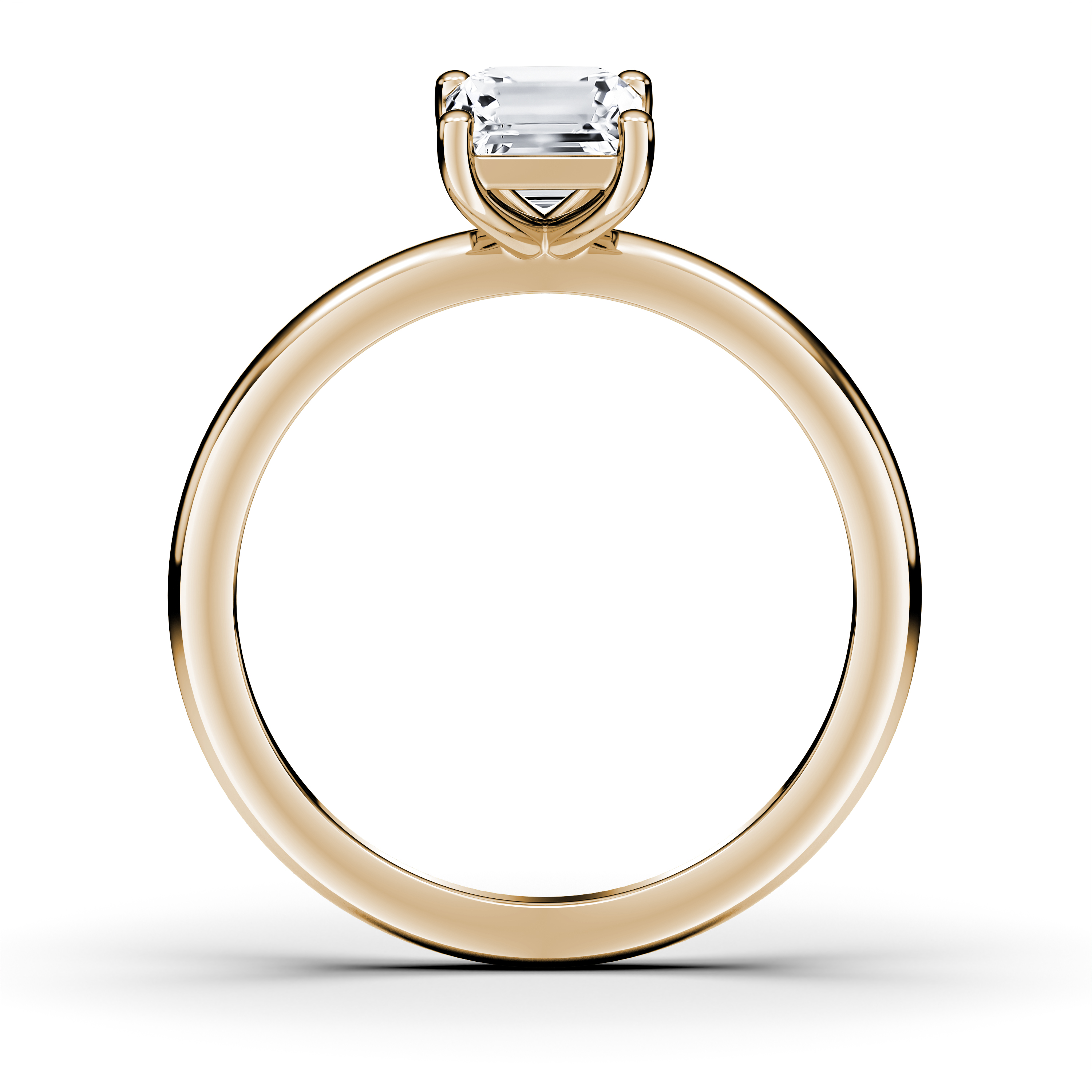 The Moon Ocean Solitaire Diamond Engagement Ring in 18ct Yellow Gold with Emerald Centre Stone Alternate shot 3