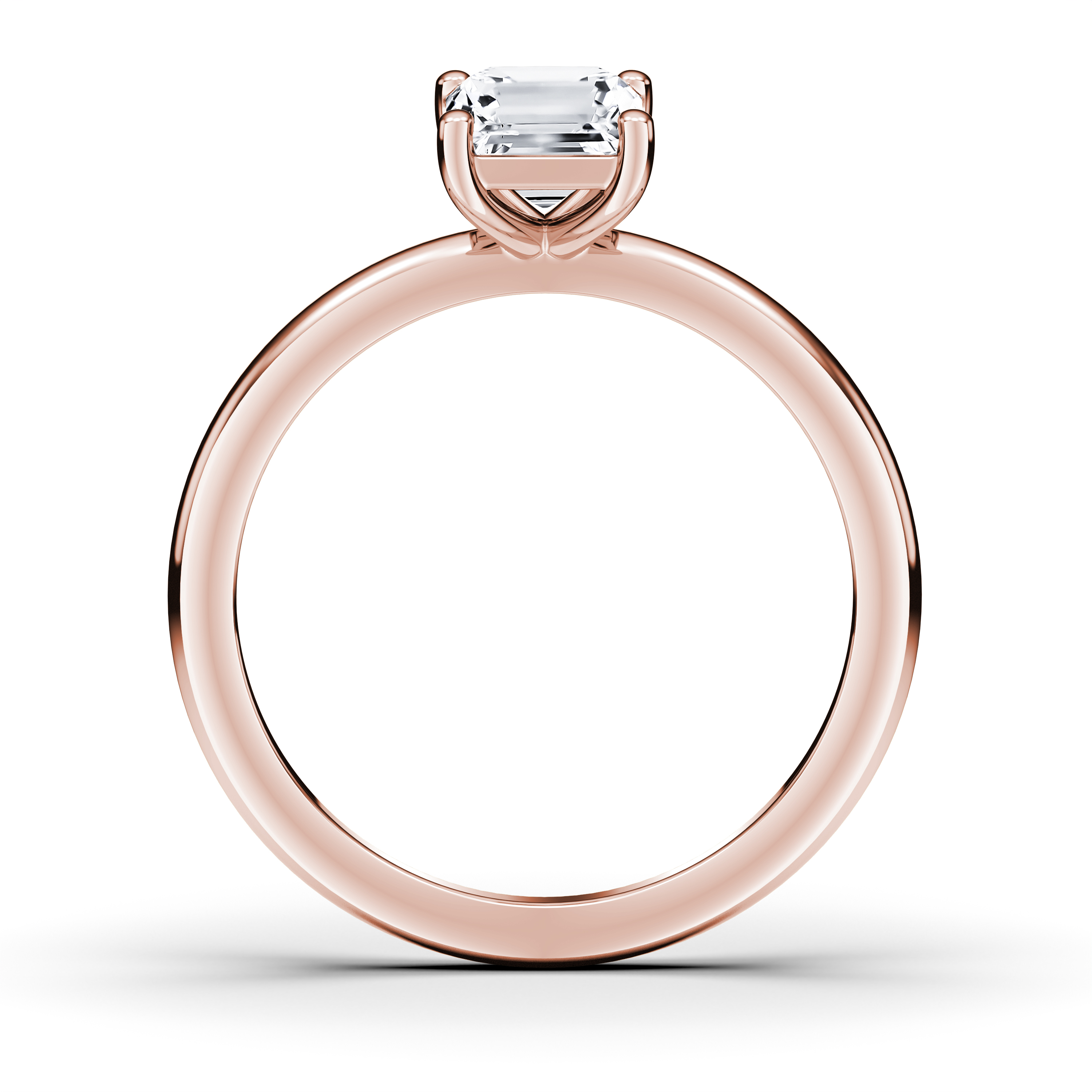 The Moon Ocean Solitaire Diamond Engagement Ring in 18ct Rose Gold with Emerald Centre Stone Alternate shot 3