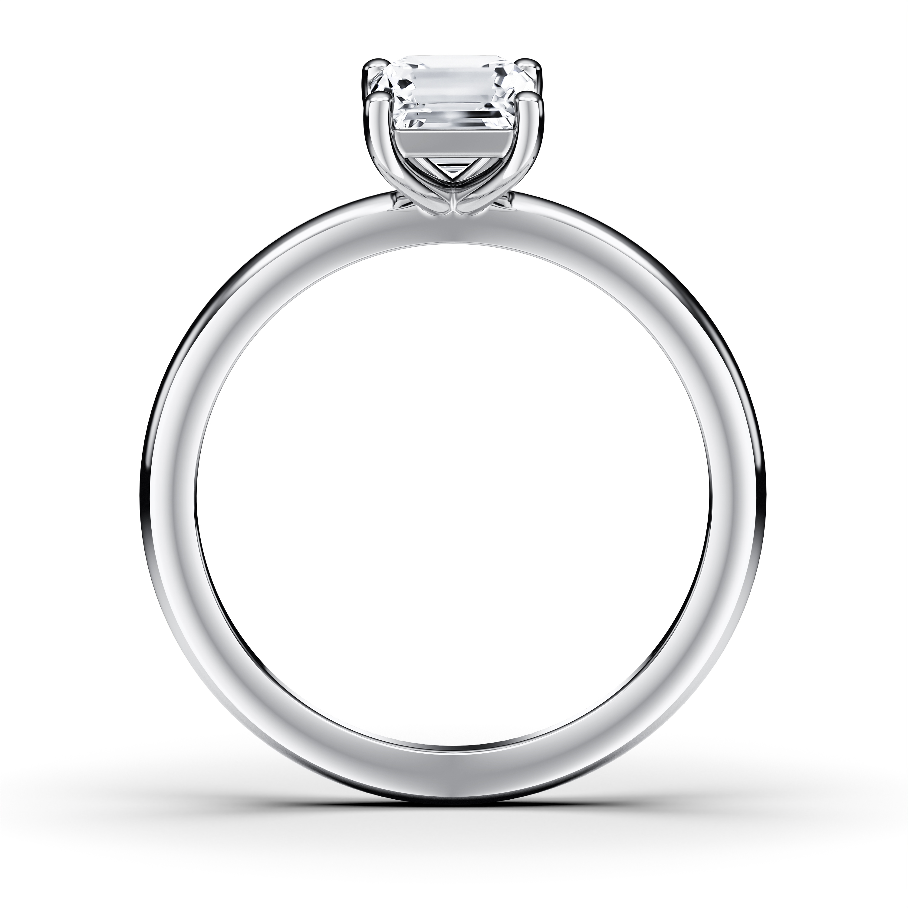 The Moon Ocean Solitaire Diamond Engagement Ring in 18ct White Gold with Emerald Centre Stone Alternate shot 2