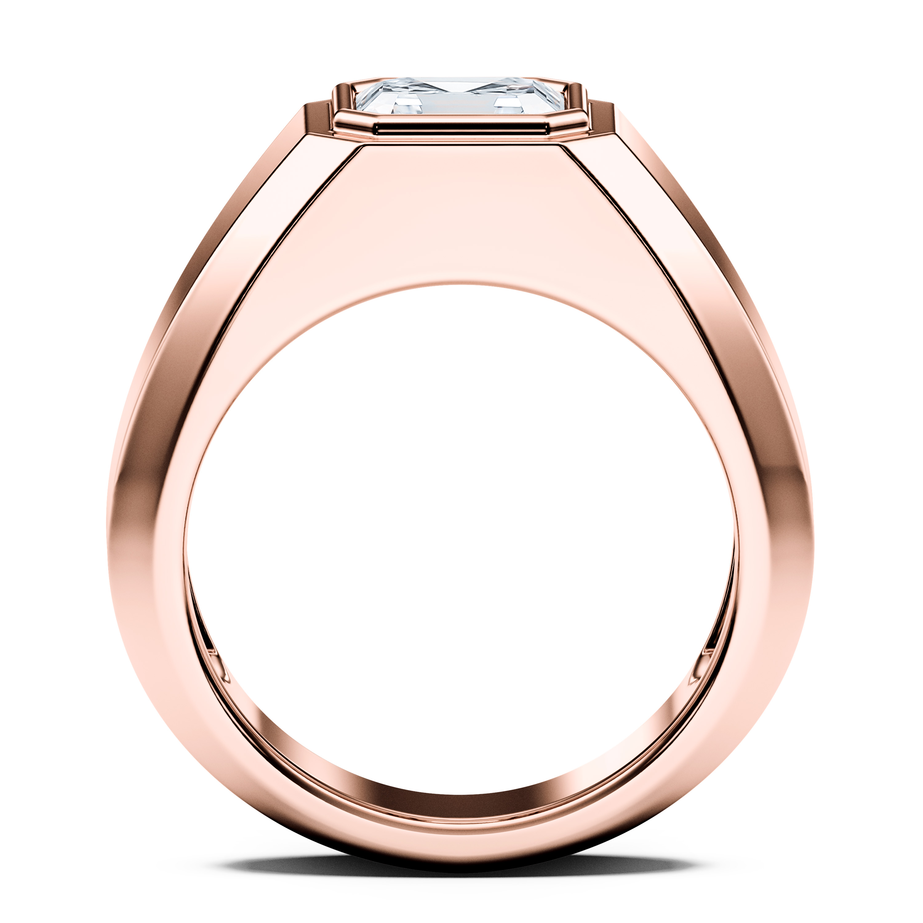 Heirloom Solitaire Diamond Engagement Ring in 18ct Rose Gold with Asscher Centre Stone Alternate shot 3