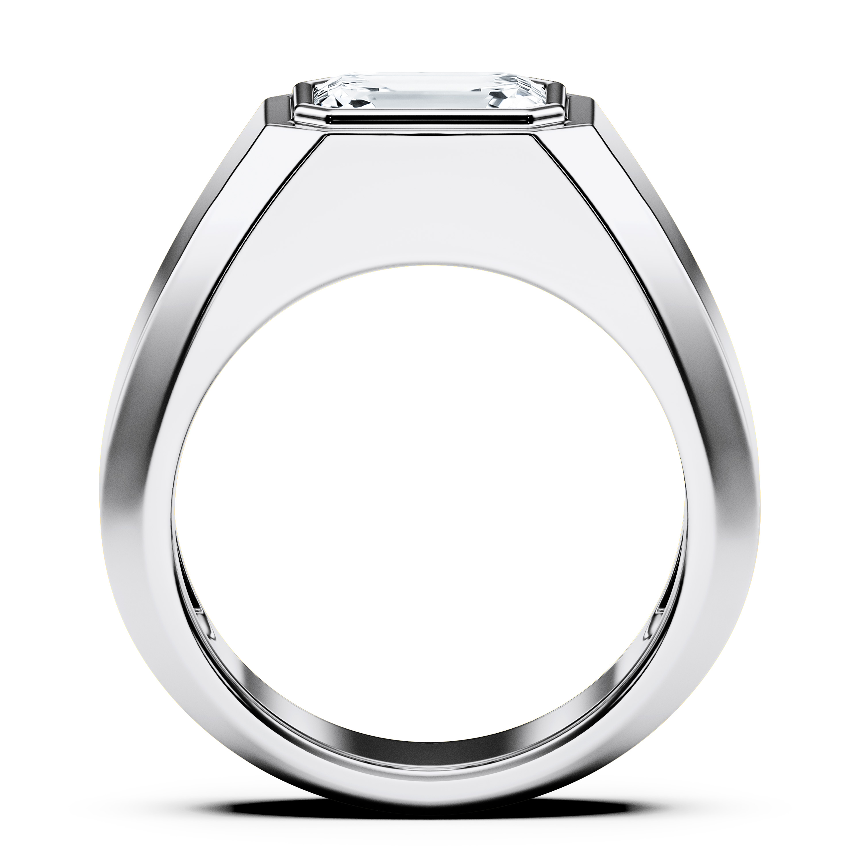 Heirloom Solitaire Diamond Engagement Ring in Platinum with Emerald Centre Stone Alternate shot 3
