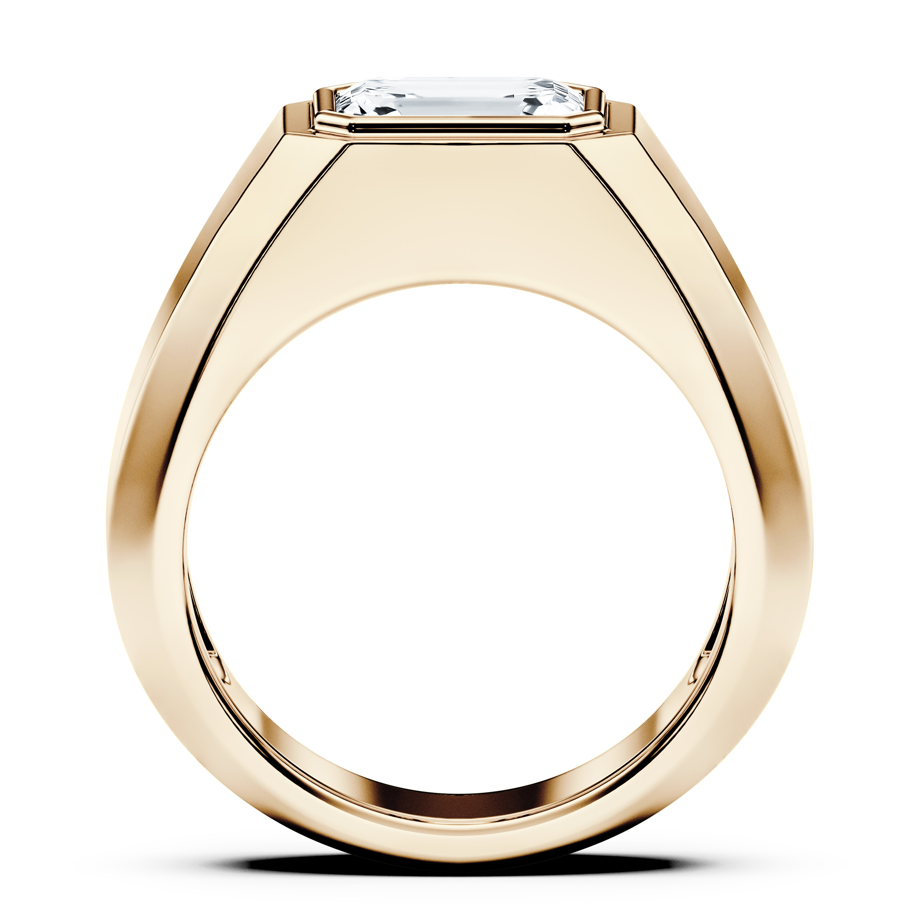 Heirloom Solitaire Diamond Engagement Ring in 18ct Yellow Gold with Emerald Centre Stone Alternate shot 3