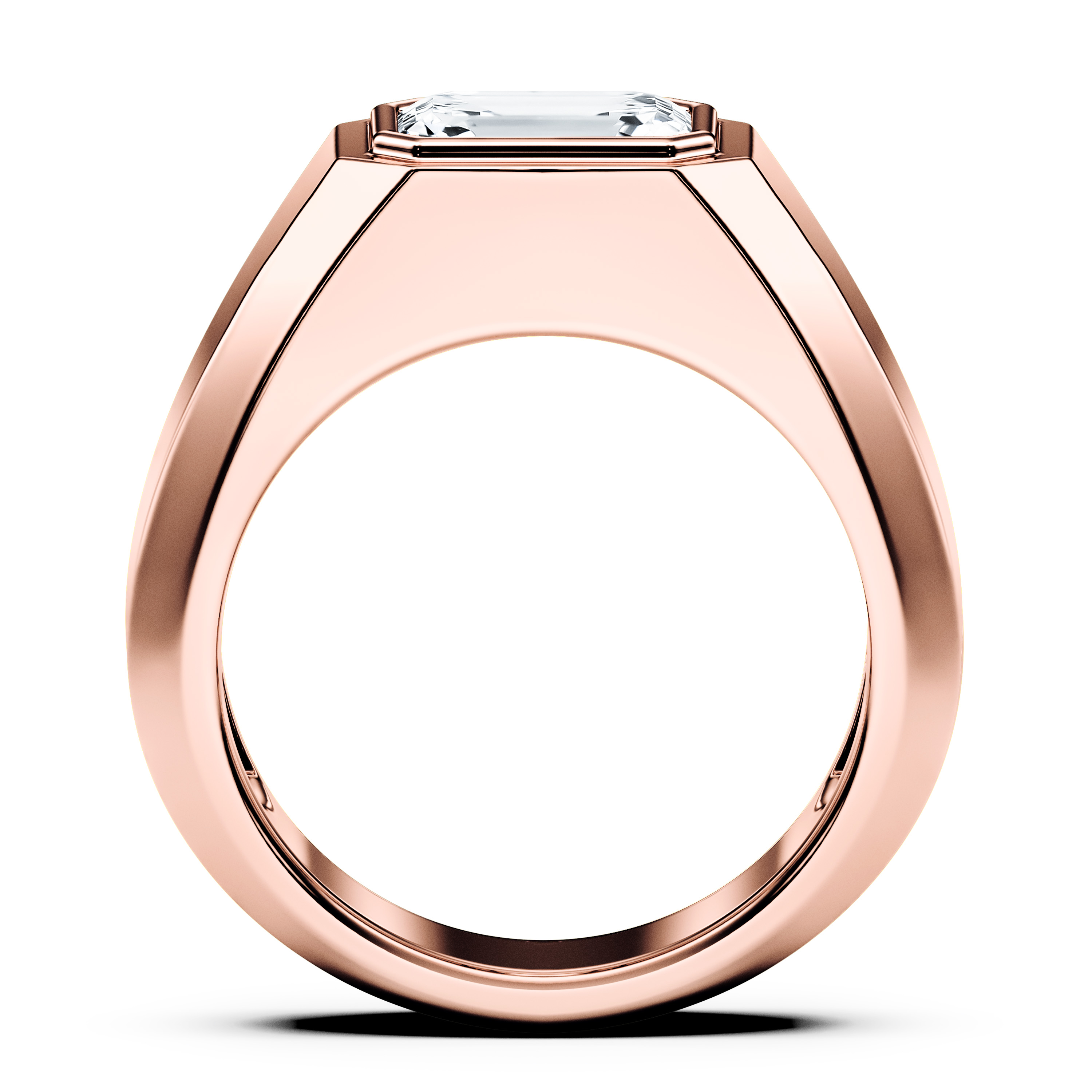 Heirloom Solitaire Diamond Engagement Ring in 18ct Rose Gold with Emerald Centre Stone Alternate shot 3