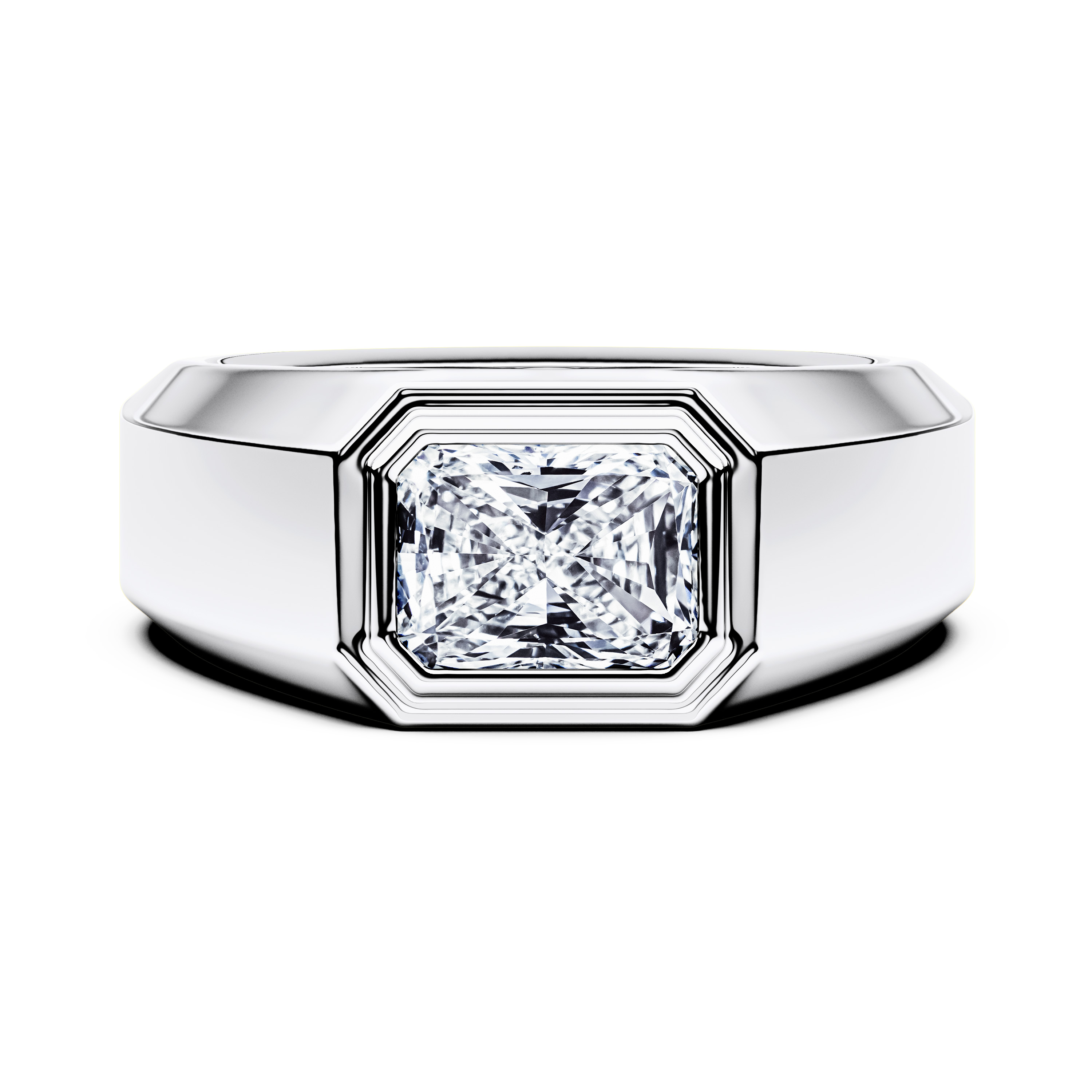 Solitaire, 18ct White Gold Diamond Engagement Ring Heirloom Ring Radiant