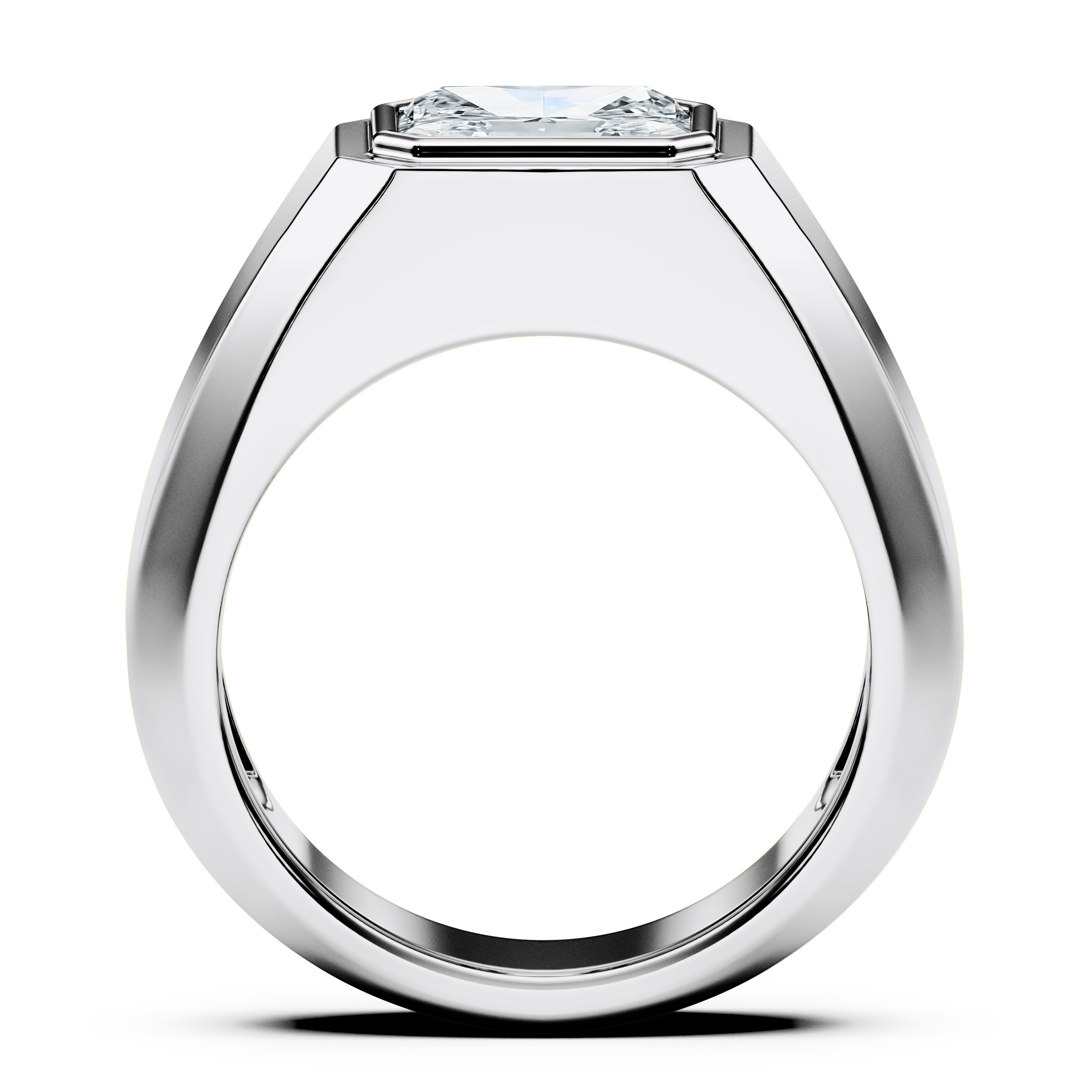 Heirloom Solitaire Diamond Engagement Ring in 18ct White Gold with Radiant Centre Stone Alternate shot 3