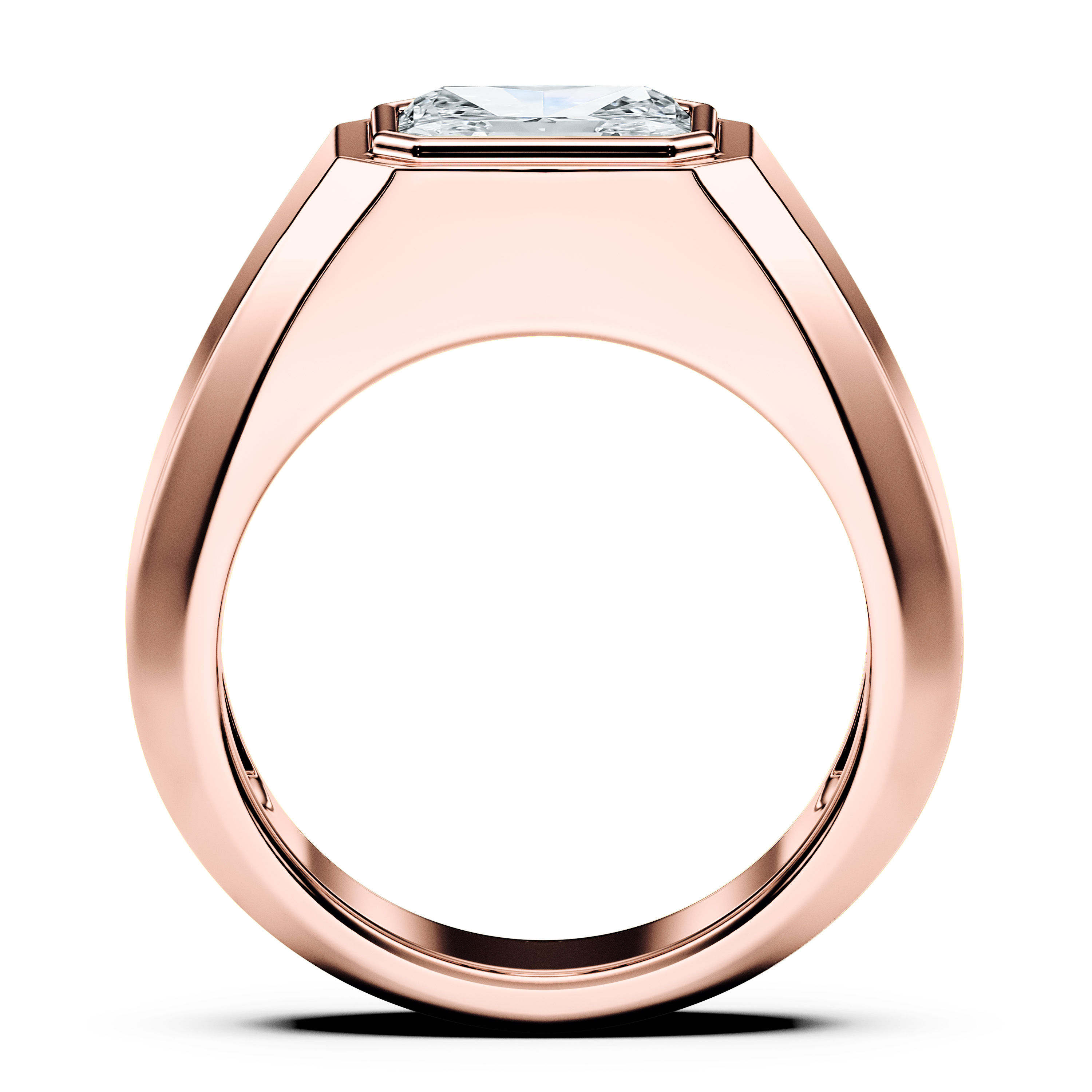 Heirloom Solitaire Diamond Engagement Ring in 18ct Rose Gold with Radiant Centre Stone Alternate shot 3
